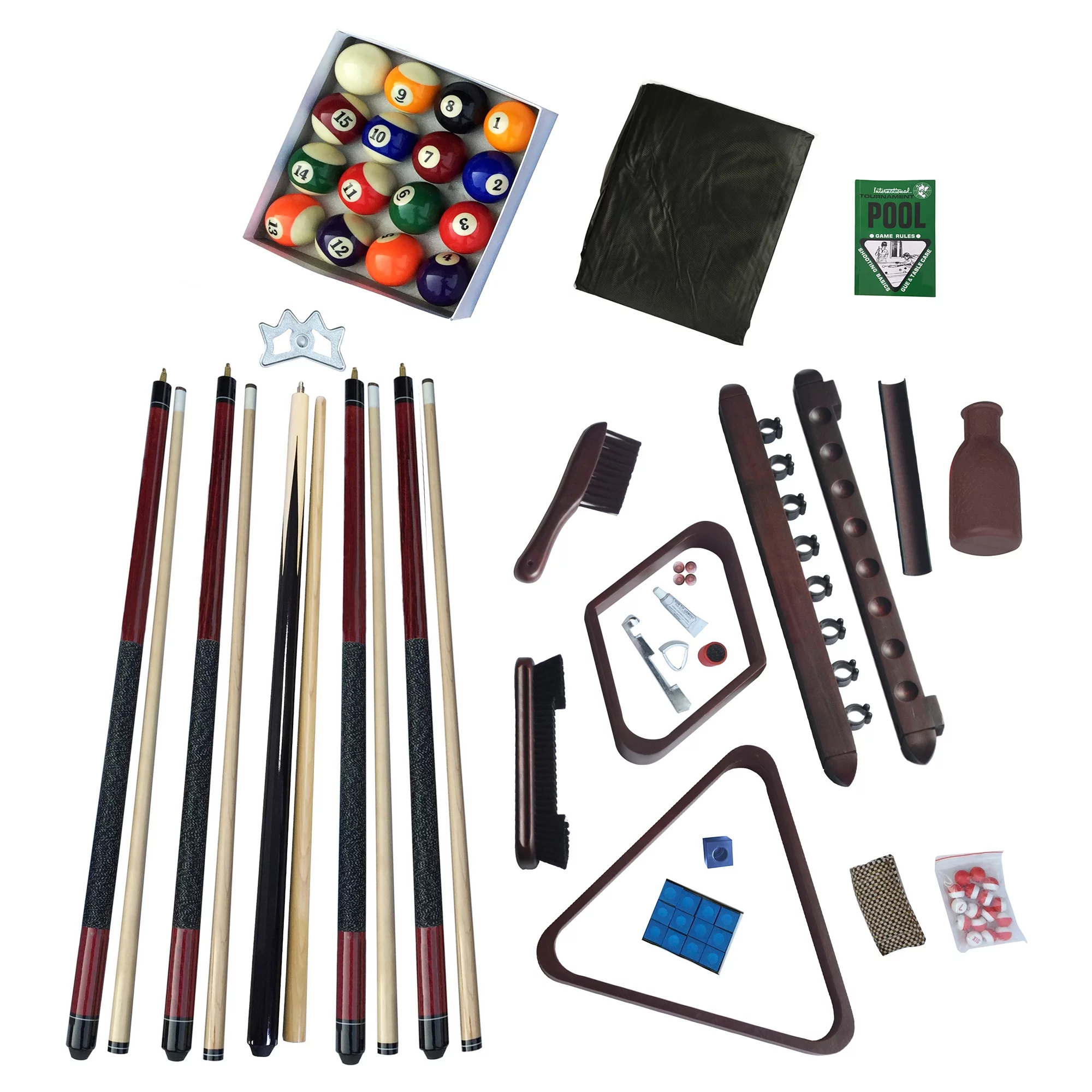 Hathaway Deluxe Billiards Accessory Kit - Mahogany Finish
