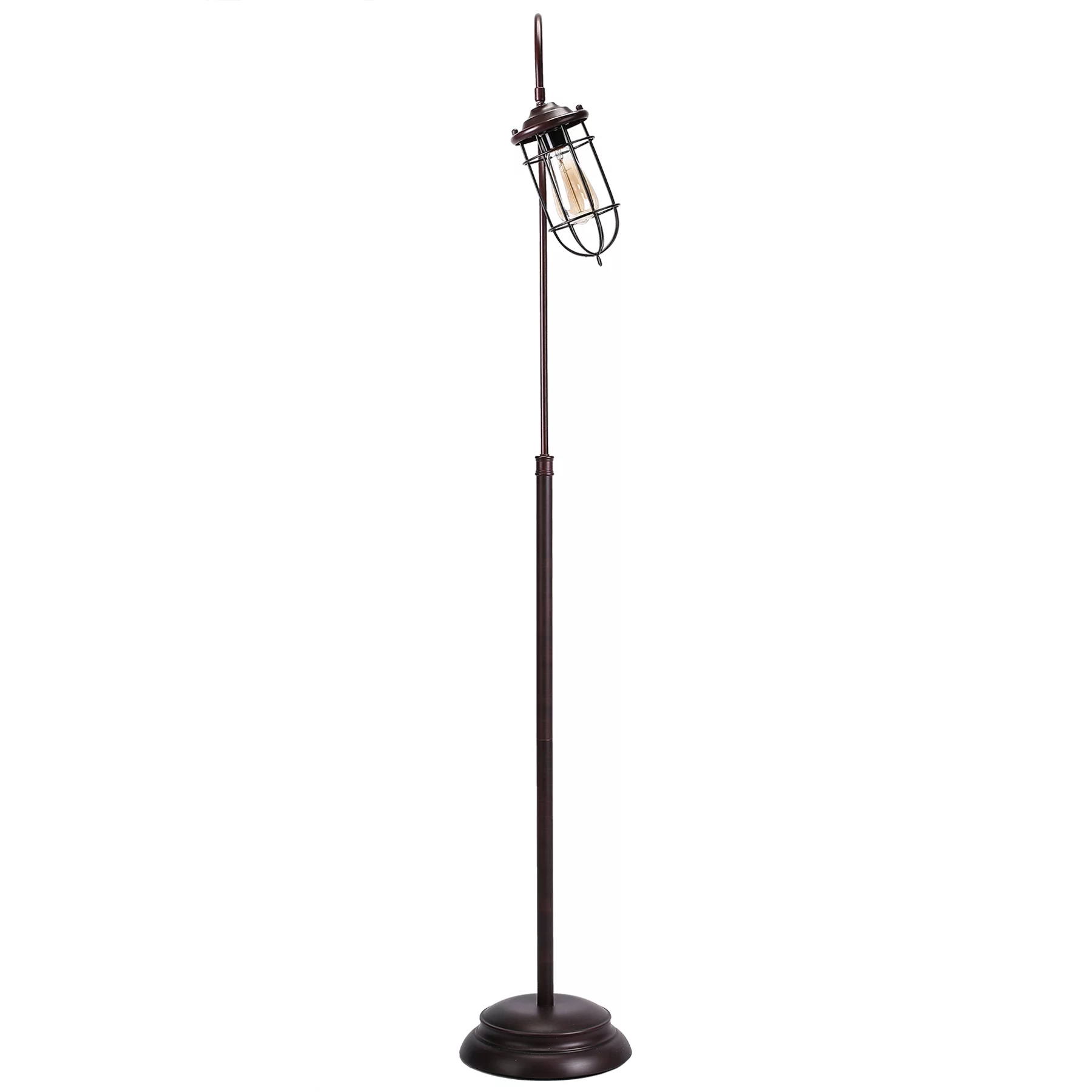 Bestco Industrial Style 62-Inch Arched Floor Lamp with Lantern Shade Design w/ One 40W Edison Bulb