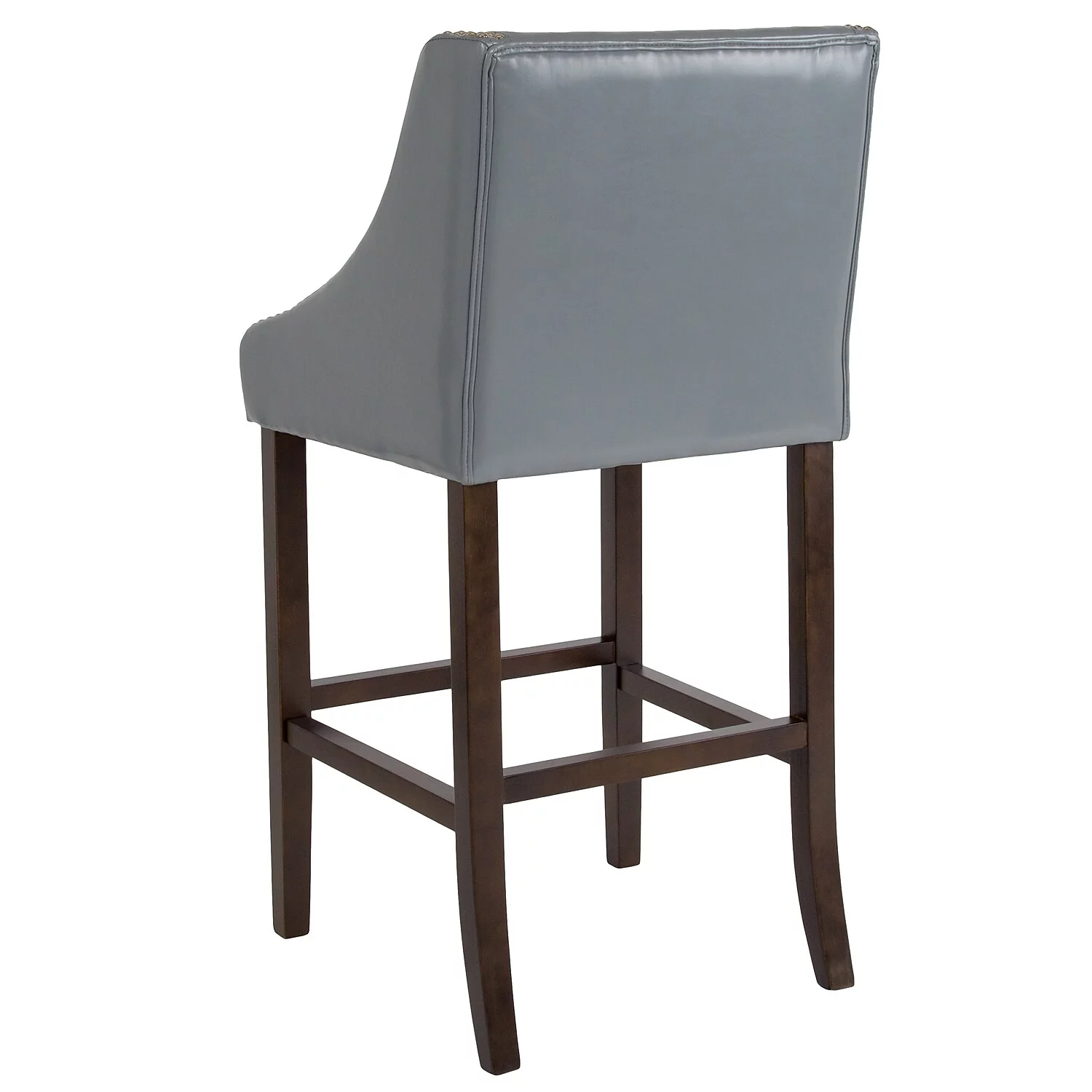 Flash Furniture Carmel Transitional Faux Leather Barstool, Light Gray, Set of 2