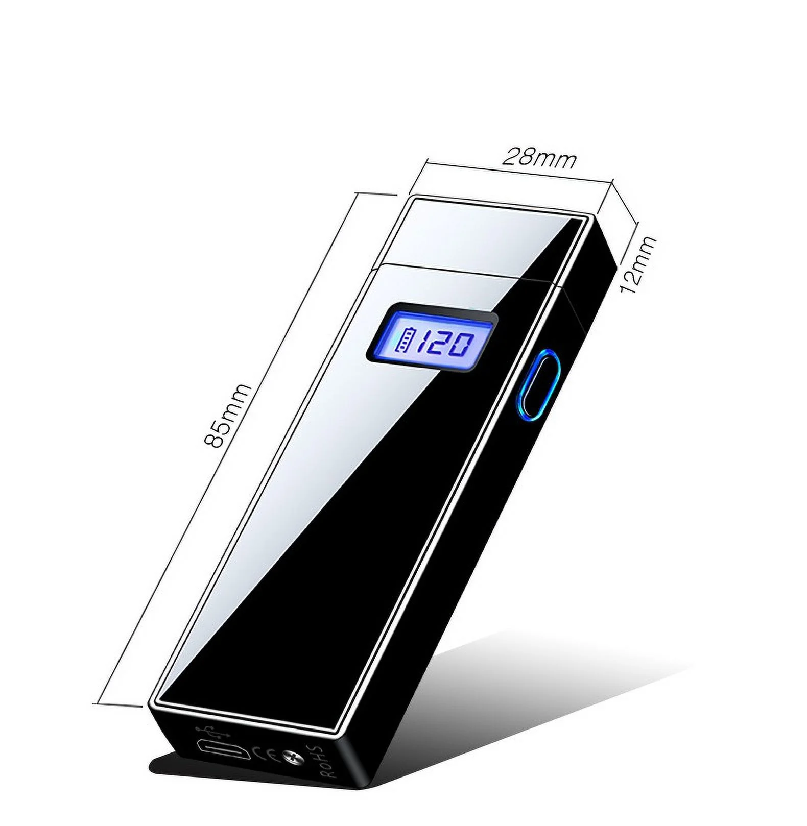 Electronic Lighter USB Rechargeable Windproof Flameless Double Arc Plasma Lighter Camping Picnicking Hiking Hiking Men's Gift Electronic Lighter