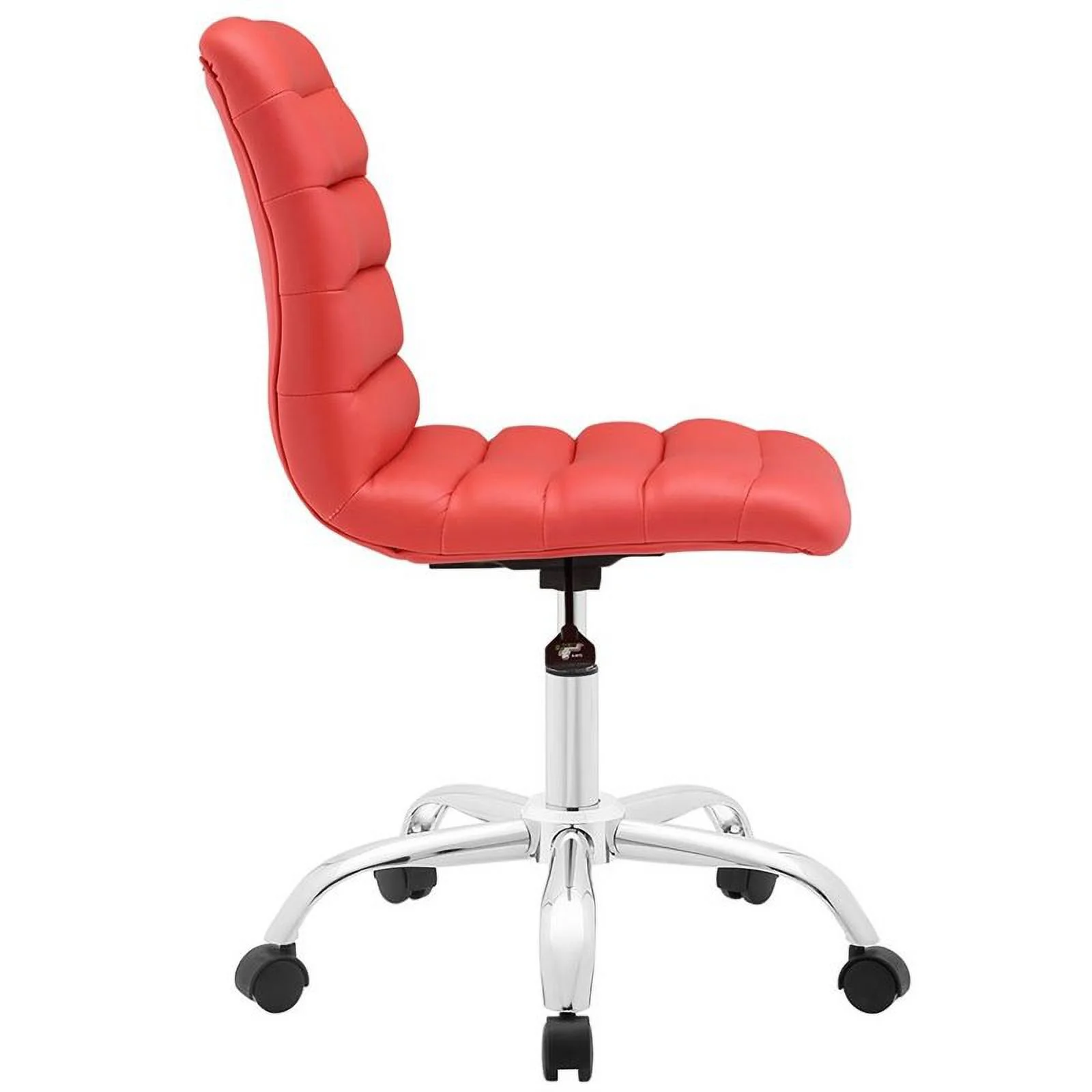 Home Square 2 Piece Mid Back Armless Swivel Office Chair Set in Red