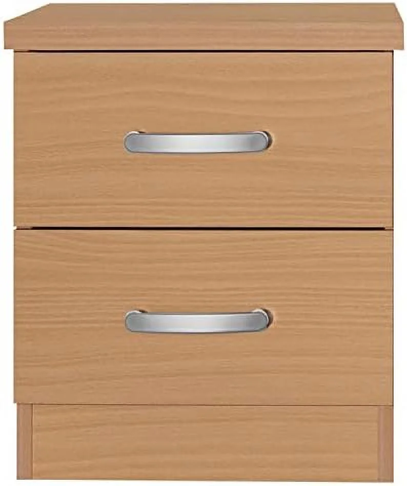 CKPFVY Cindy Faux Wood 2 Drawer Nightstand in Mahogany