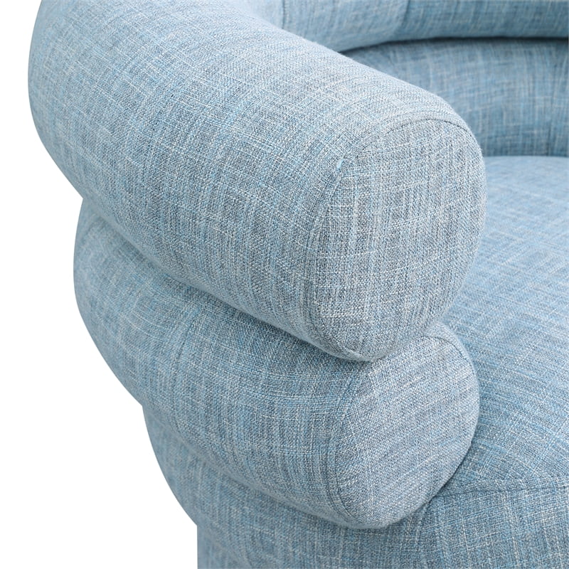 Meridian Furniture Valentina Lt Blue Linen Textured Fabric Accent Swivel Chair