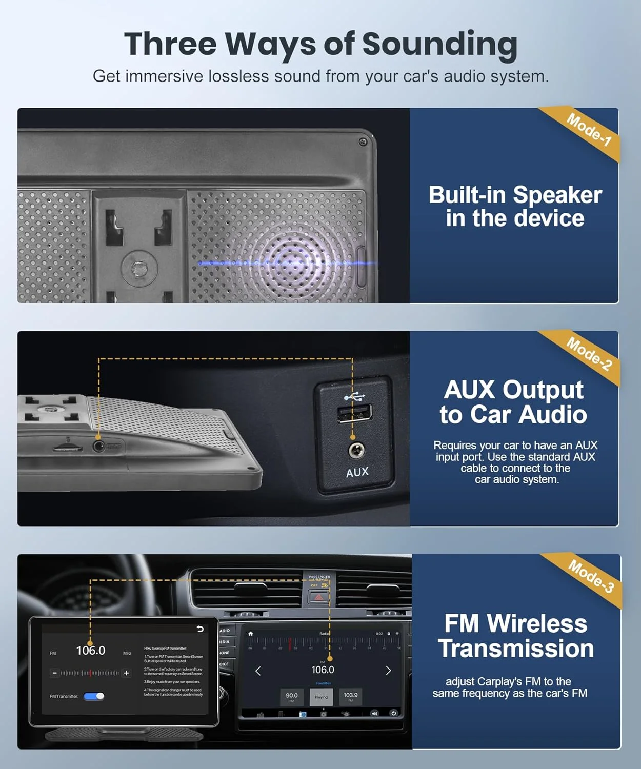 Portable CarPlay Radio with 7