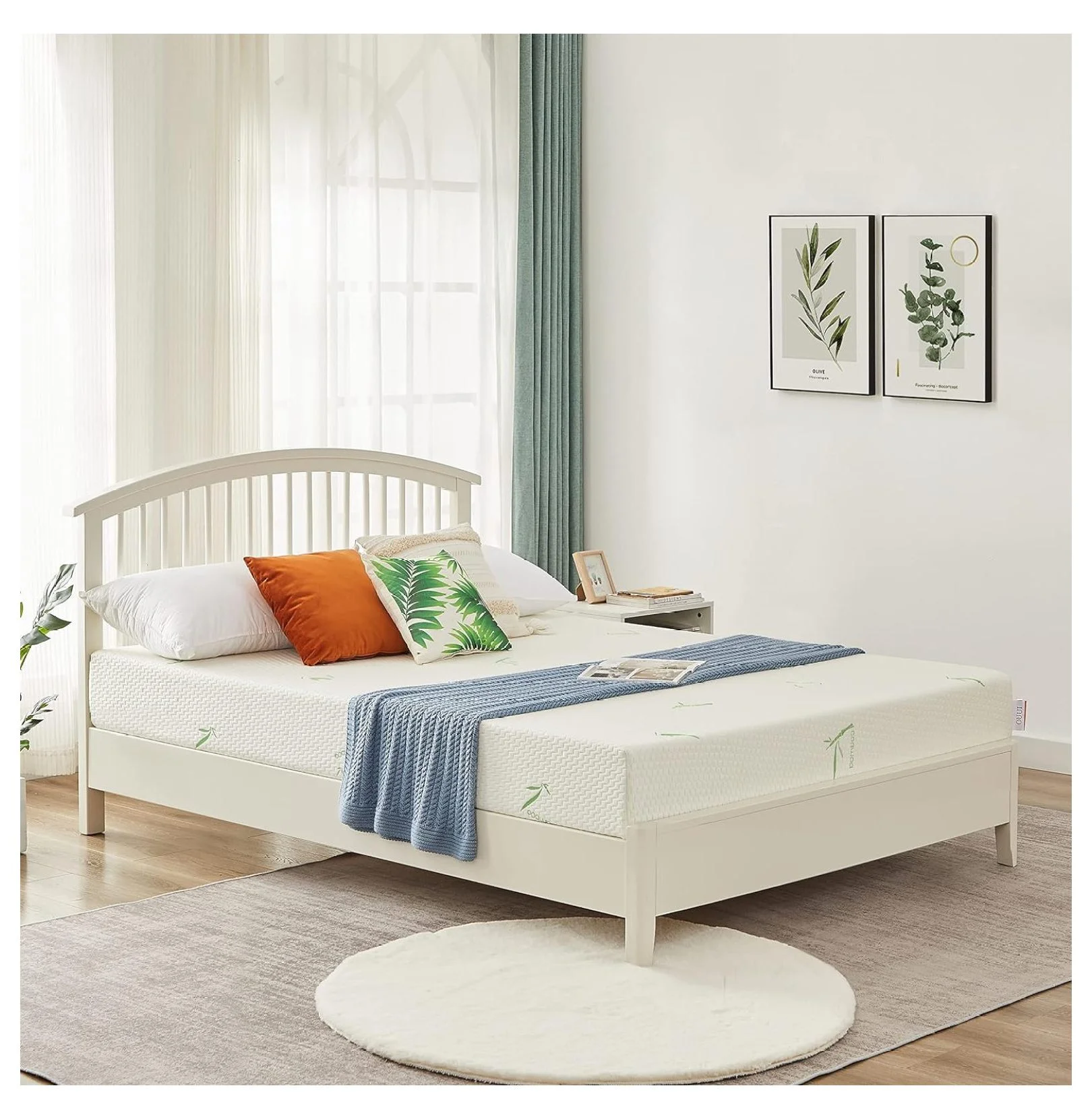 Full Size Mattress, 6 Inch Gel Memory Foam Mattress for Cool Sleep Pressure Relief Bamboo Breathable Cover Medium Firm Full Mattress in a Box, White, Certified