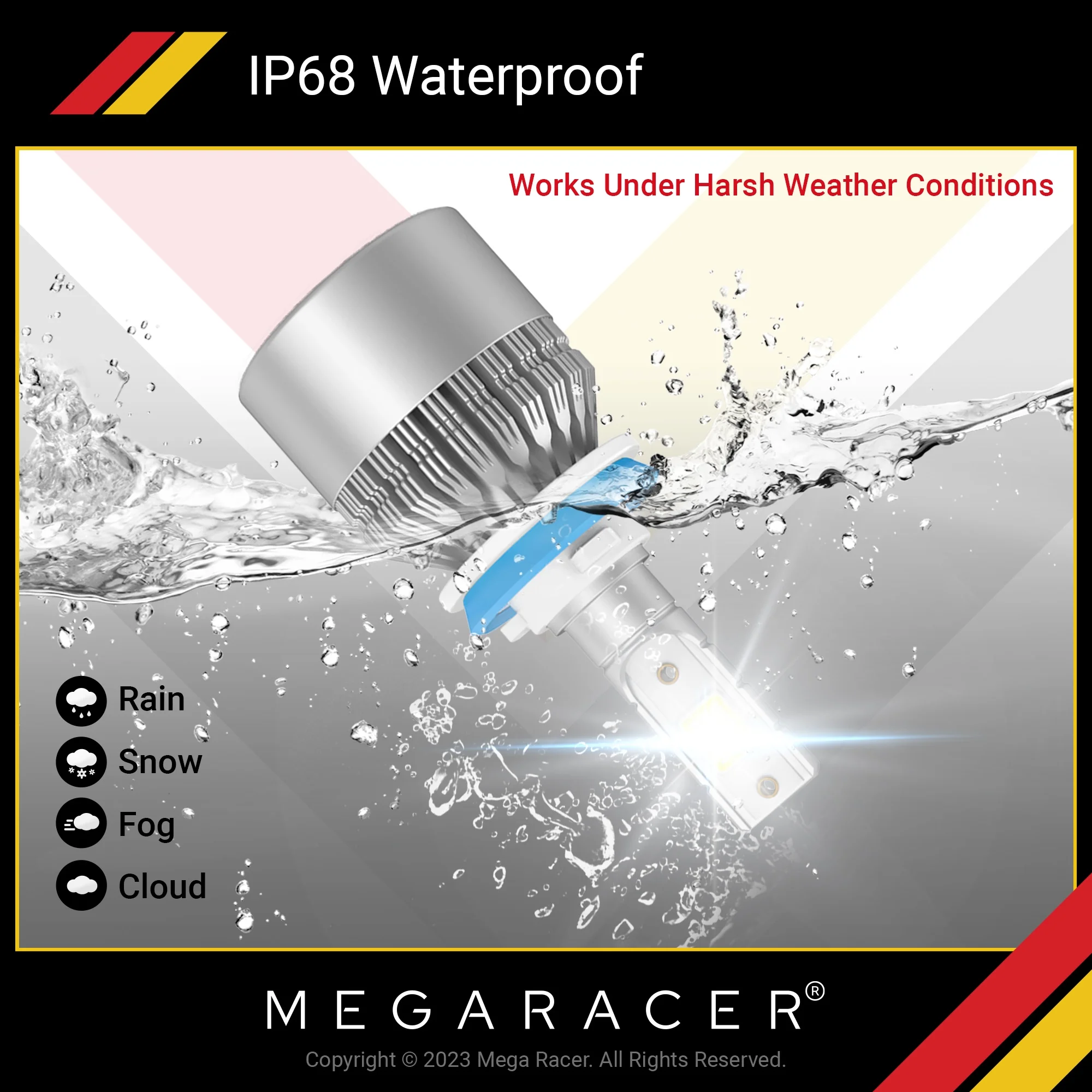 Mega Racer BMW 740i H11 H9 H8 LED Headlight Bulbs 6000K Diamond White 12V 40W 8000LM BMW 740i 2010 2011 2012 41193 Fog Light Automotive Replacement