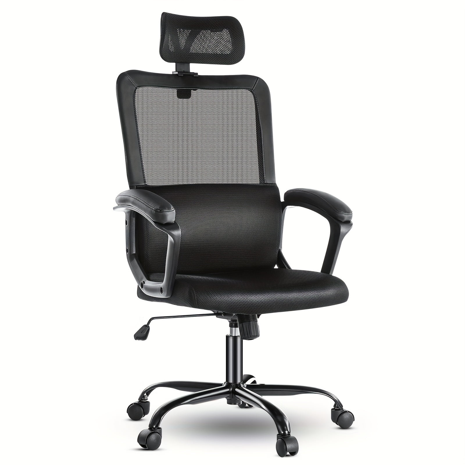 DFSDFGF32 Office Chair, Ergonomic Mesh Home Office Computer Chair with Lumbar Support/Adjustable Headrest/Armrest and Wheels/Mesh High Back/Swivel Rolling