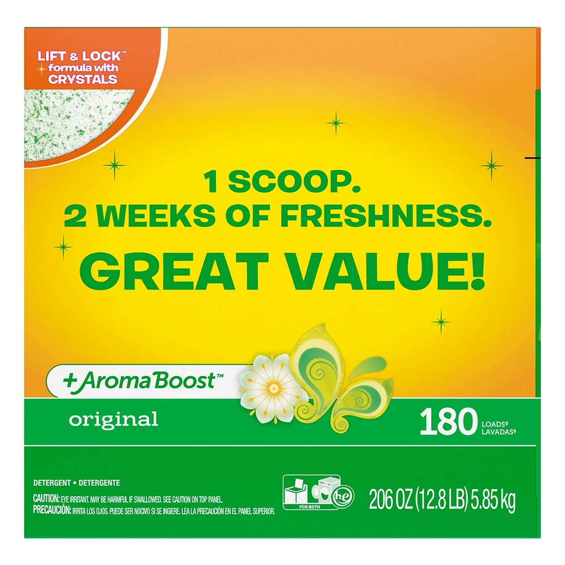 Gain Ultra Original Aroma Boost Powder Laundry Detergent, 1 Count Per Pack 180 Loads.