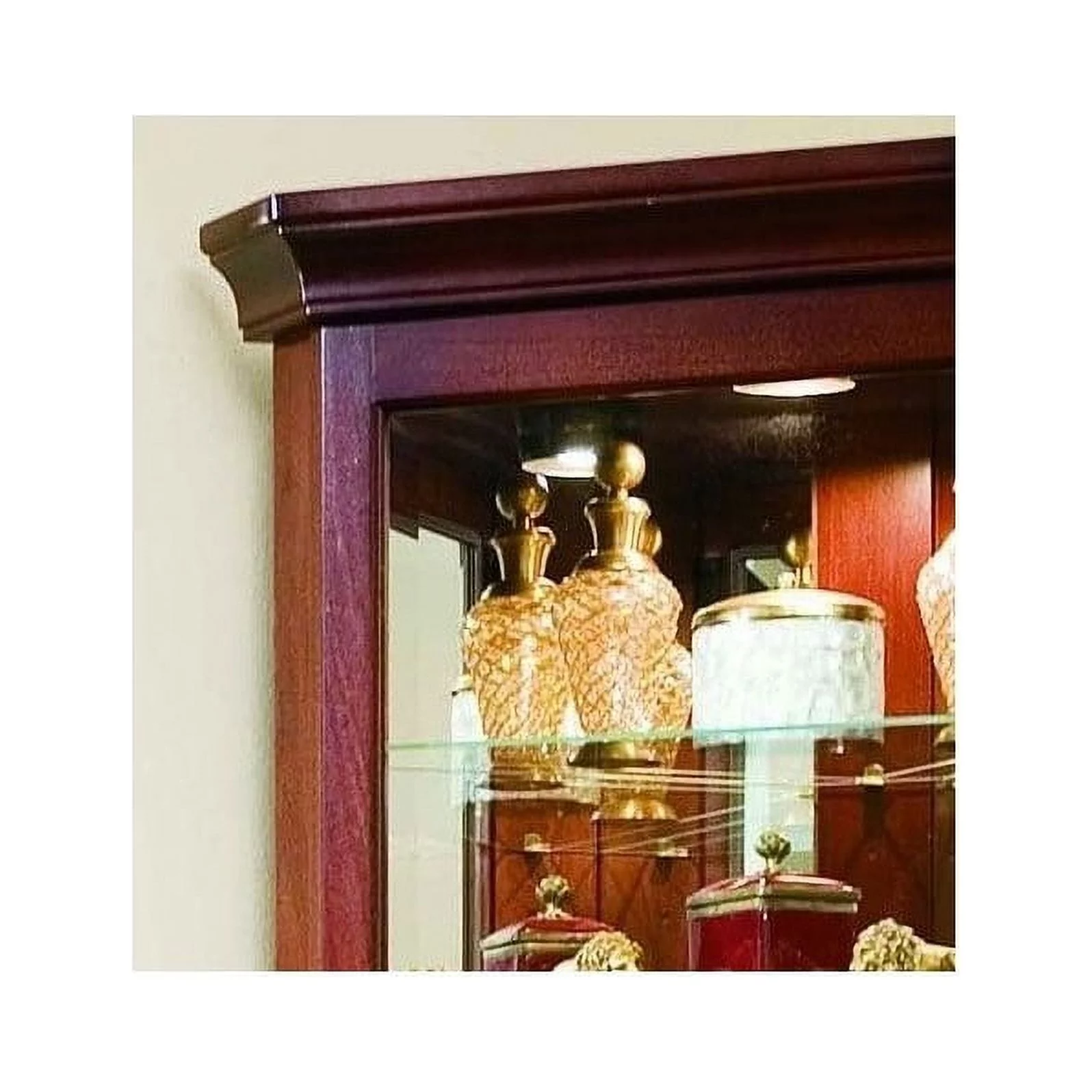 Beaumont Lane 8 Shelf Corner Cabinet in Victorian Cherry