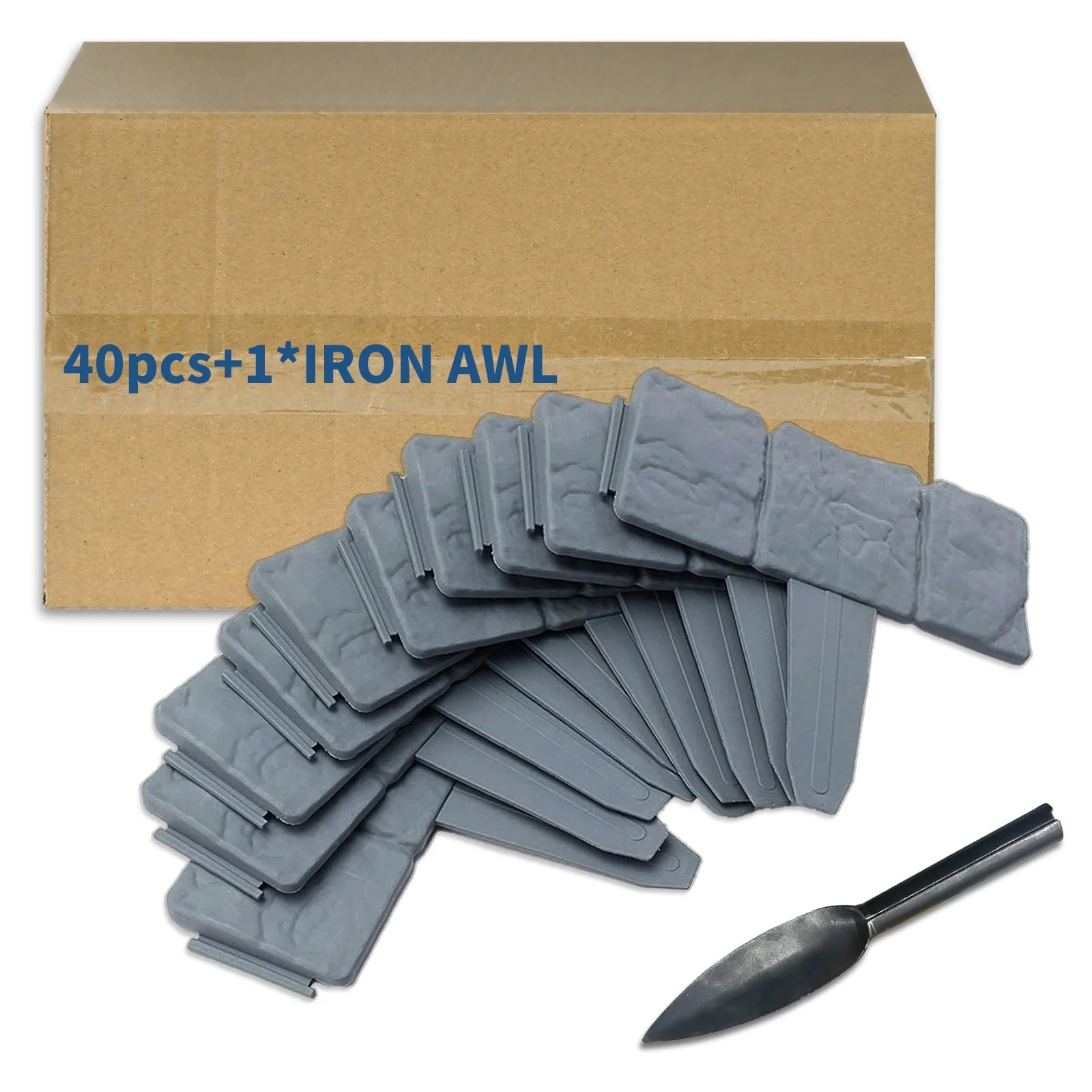 DSTESS Garden Edging Border, 32ft Landscaping Border Edging for Flower Bed Edging Borders, Garden Landscape Edging Borders for Flower Bed, Garden Borders and Edging for Landscaping, Gray 40 Pcs