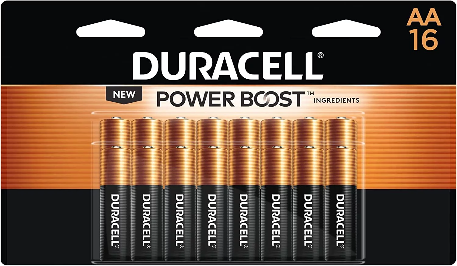 Duracell Coppertop AA Batteries with Power Boost Ingredients, 16 Count Pack Double A Battery with Long-lasting Power, Alkaline AA Battery for Household and Office Devices