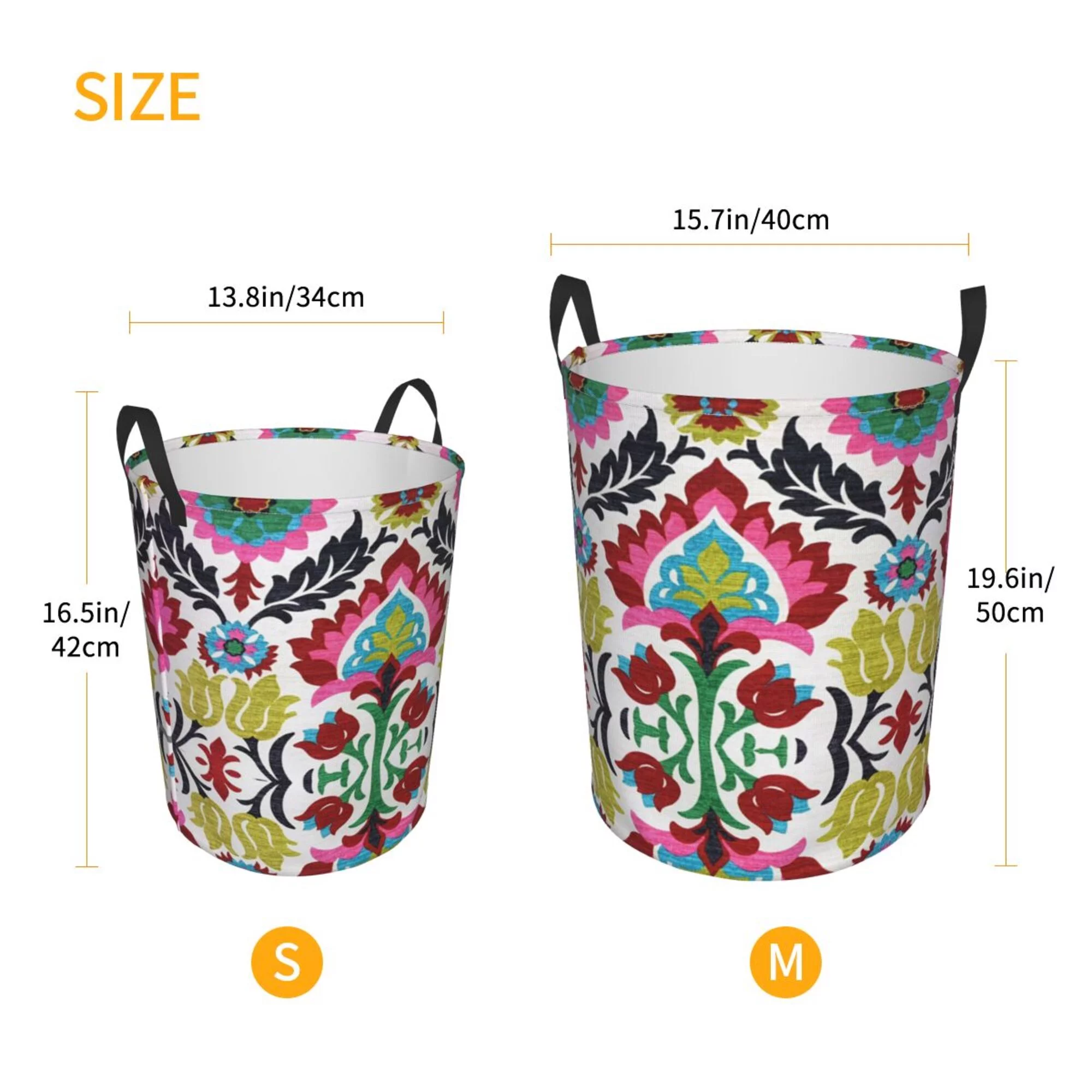 Flowers Laundry Basket Organizer Collapsible -Dirty Clothes Hamper for Bathroom Kids Girls Boys Laundry Hamper Pink