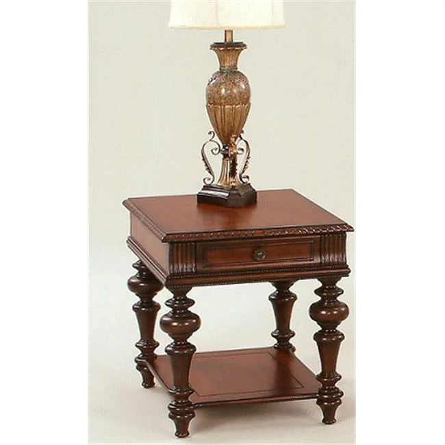 Mountain Manor Traditional Style Rectangular End Table, Heritage Cherry