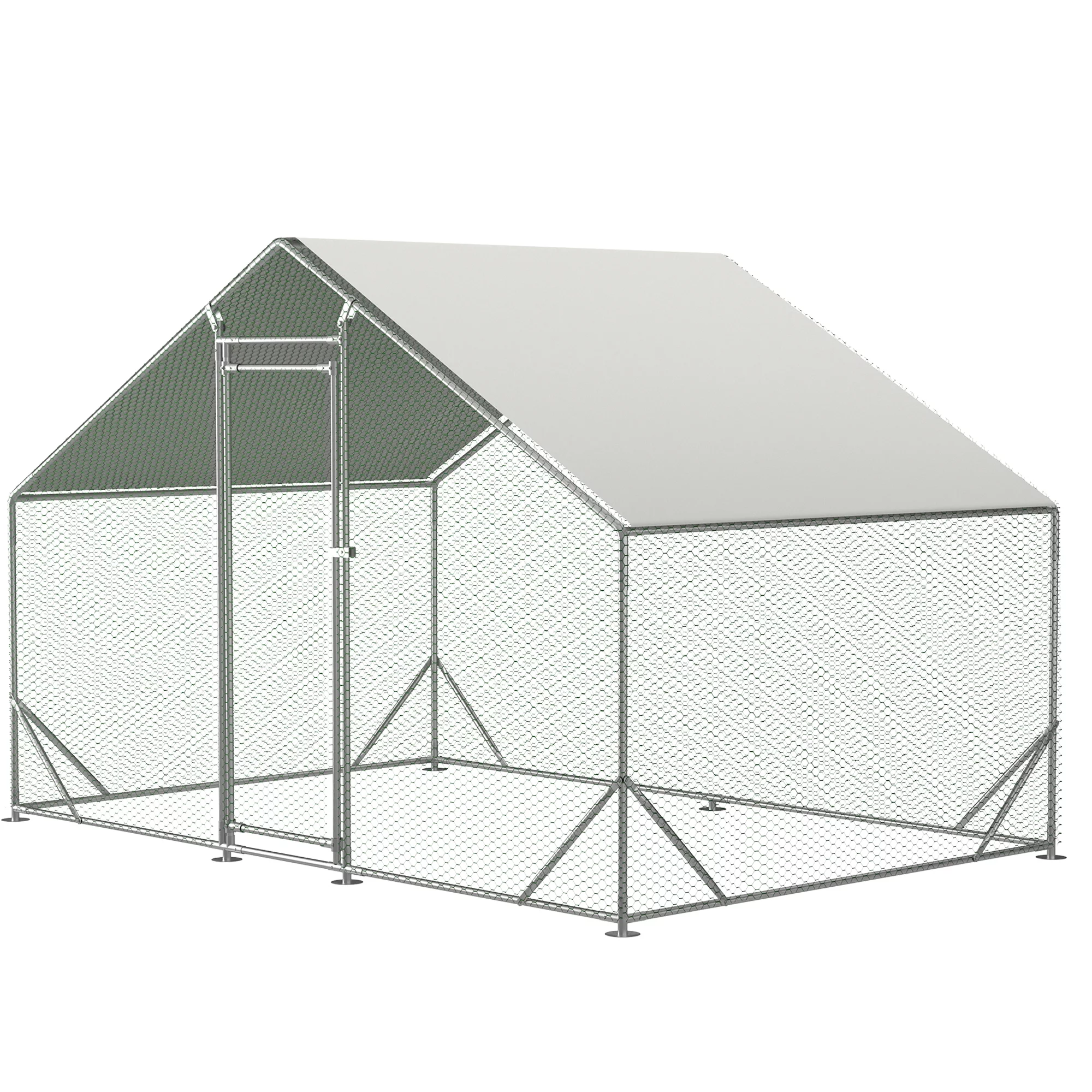 Vivifying Large Metal Chicken Coop, Walk-in Chicken Run,Chicken Hen Pen Cage, Rabbits Duck Cages with Waterproof and Anti-Ultraviolet Cover for Outside(10' L x 6.6' W x 6.56' H)