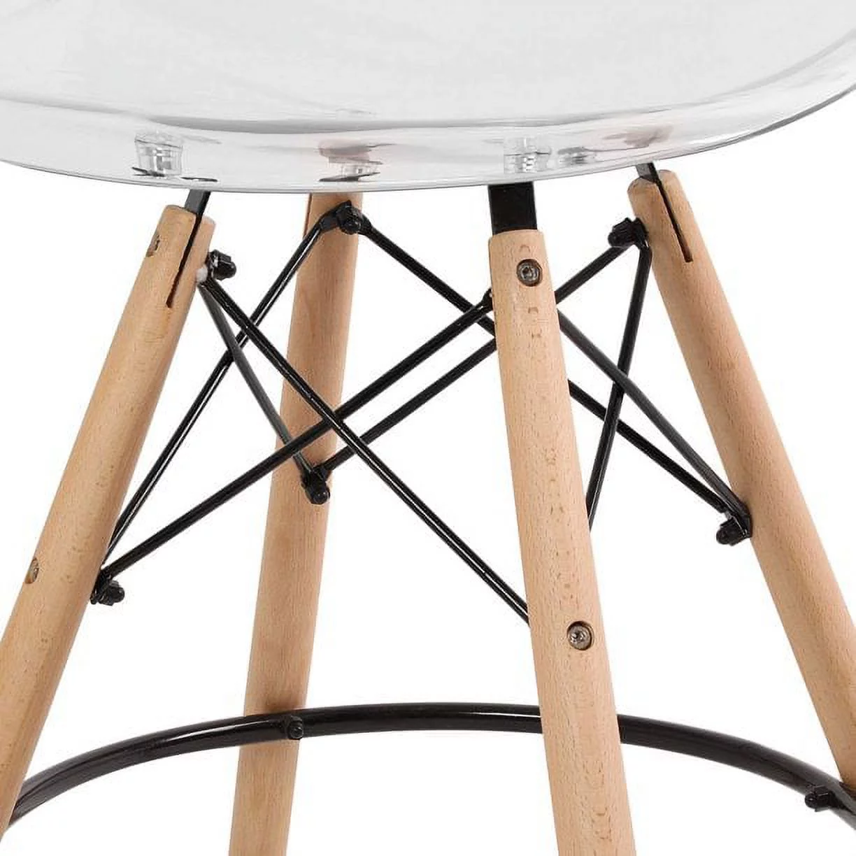 Set of 2 Counter Height High Island Stool Patio Dining Bar Pub Chairs, Clear