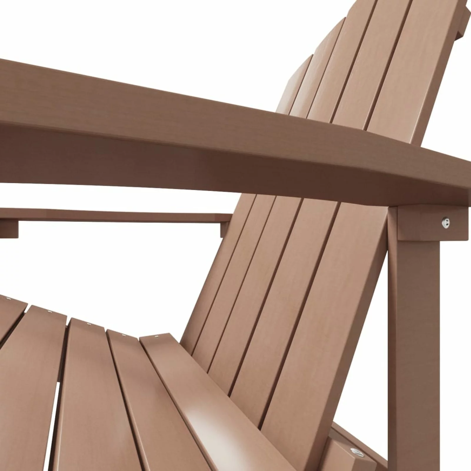 OWSOO Patio Adirondack Chair with Footstool HDPE Brown