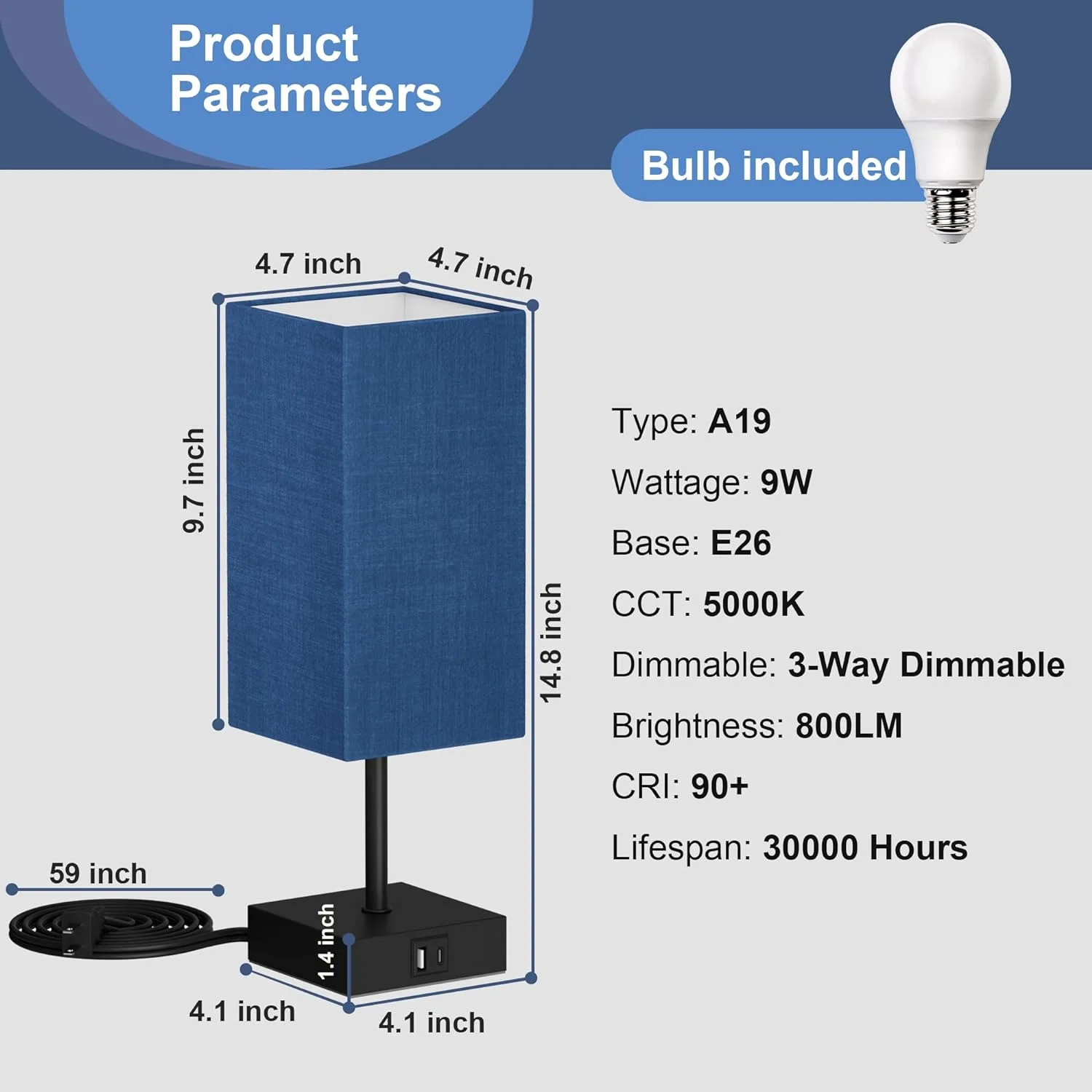 Comzler Table Touch Bebdside Lamp  2 Pack