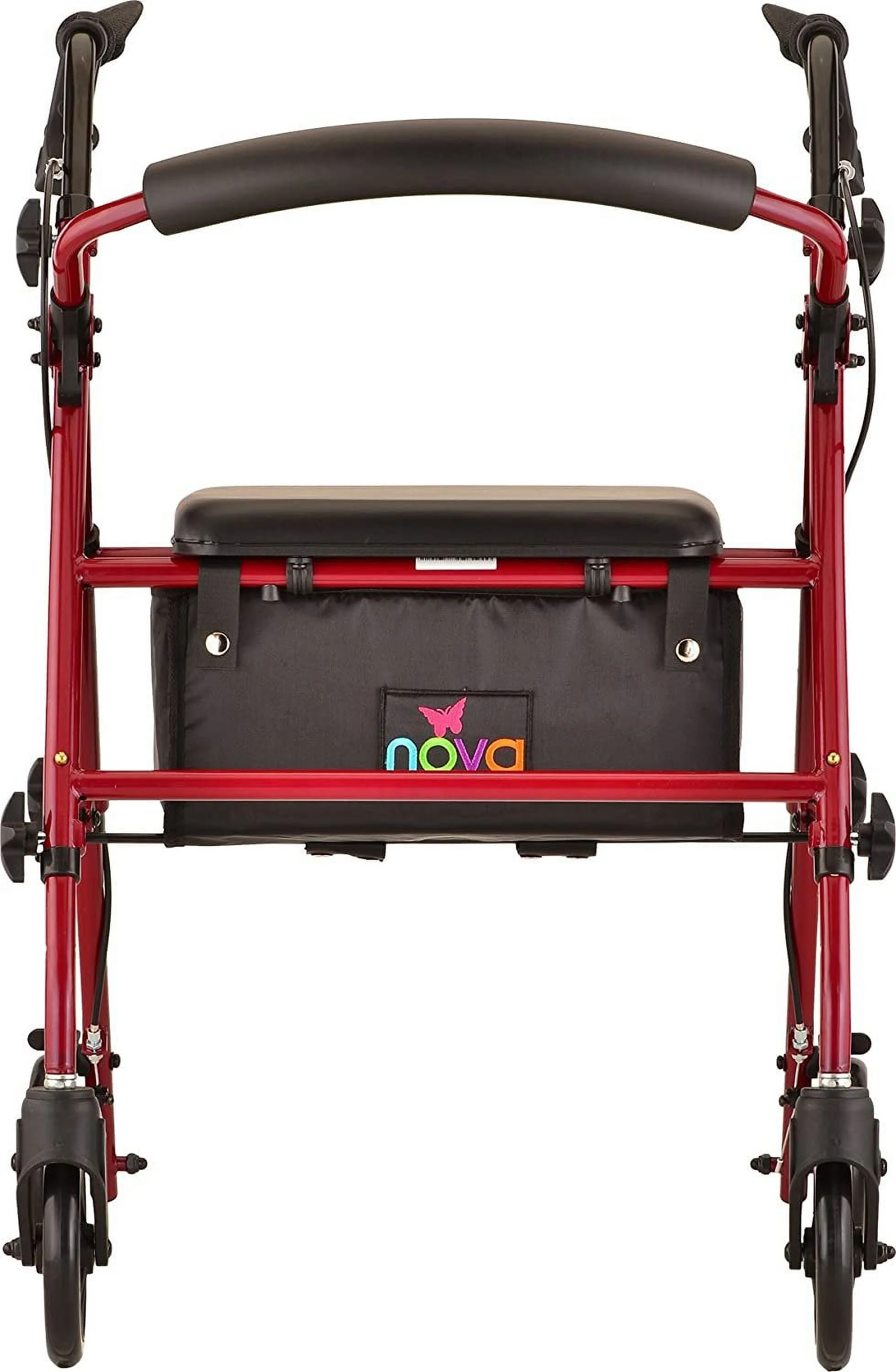 NOVA Journey Steel Rollator Walker, Red