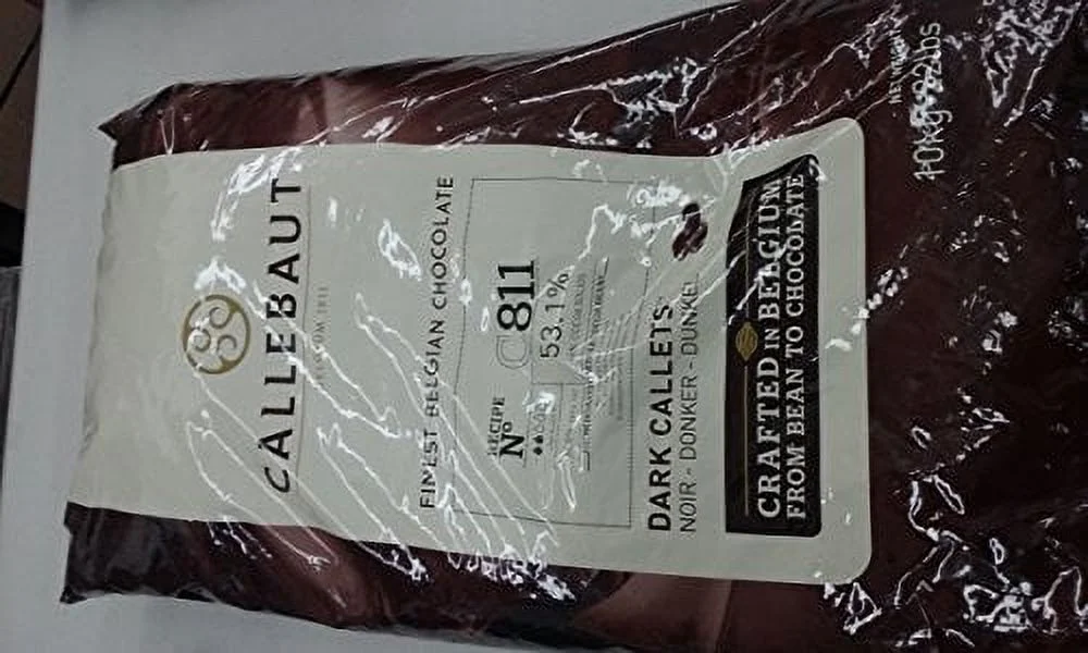 Belgian Dark Chocolate Baking Callets (Chips) - 52.3 % 1 Bag, 22 Lbs,, 22 Lb ()