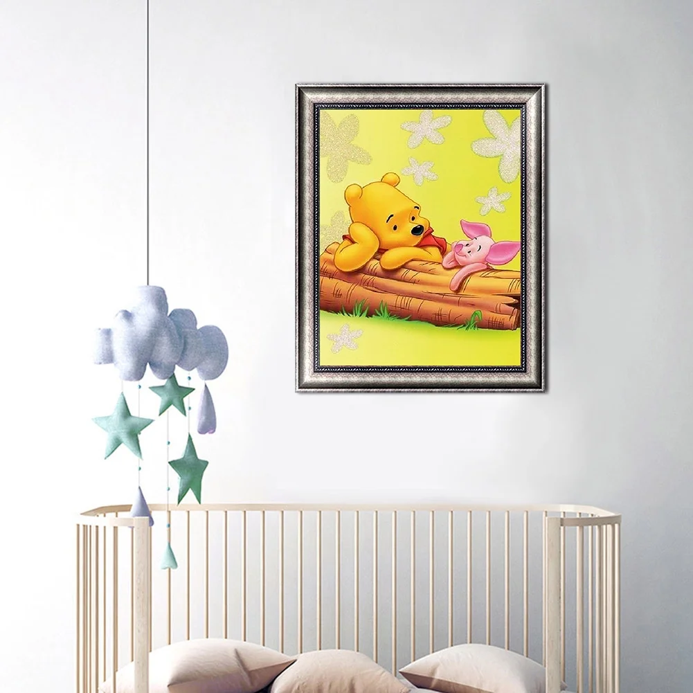 5D Diamond Painting Kits for Adults Winnie the Pooh DIY Rhinestone Embroidery Set Paint with Diamonds Art by Number Kits Cross Stitch Home Wall Craft Decoration 12X16 inch