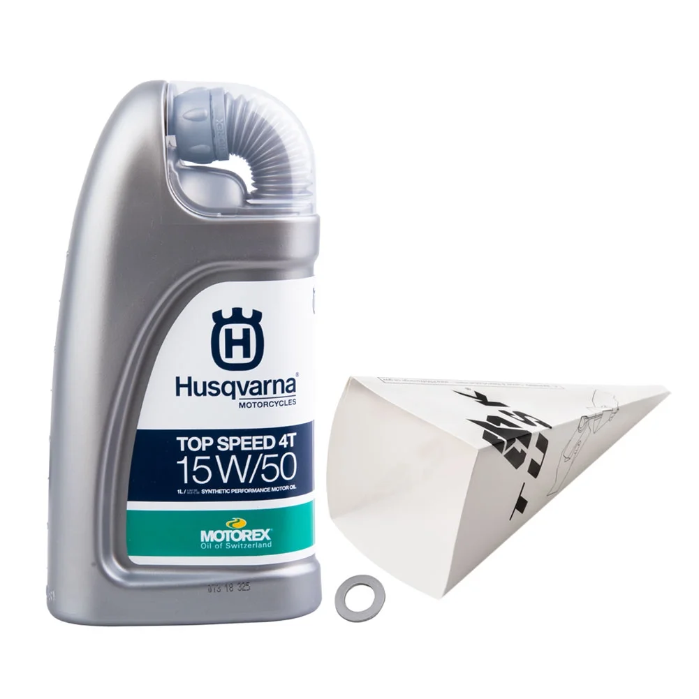 Tusk 2-Stroke Transmission Oil Change Kit for Husqvarna Motorex Top Speed 4T 15W-50 For Husqvarna TC 65 2017-2023