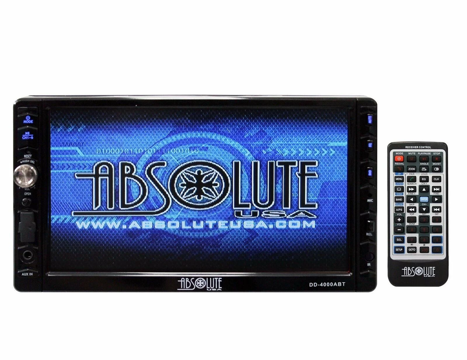 Absolute DD-4000ABT 7-Inch Double Din DVD / CD / MP3 / USB / BLUETOOTH w Speaker
