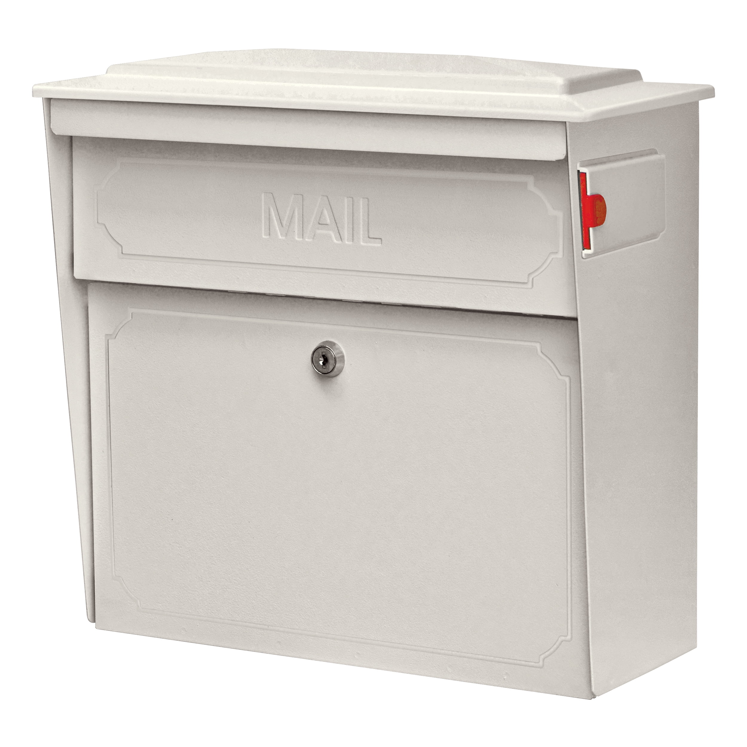 Mail Boss Townhouse Locking Security Mailbox, Cream White