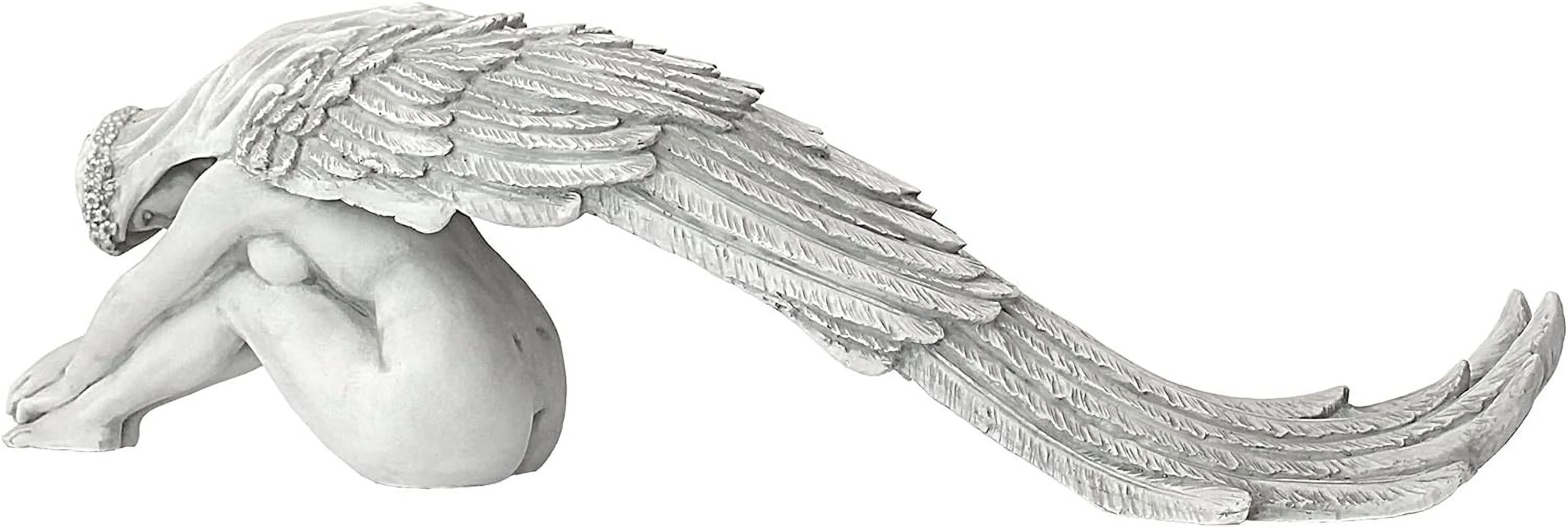 Design Toscano Extended Grace Angel Garden Statue, 24 Inch, Polyresin, Antique Stone