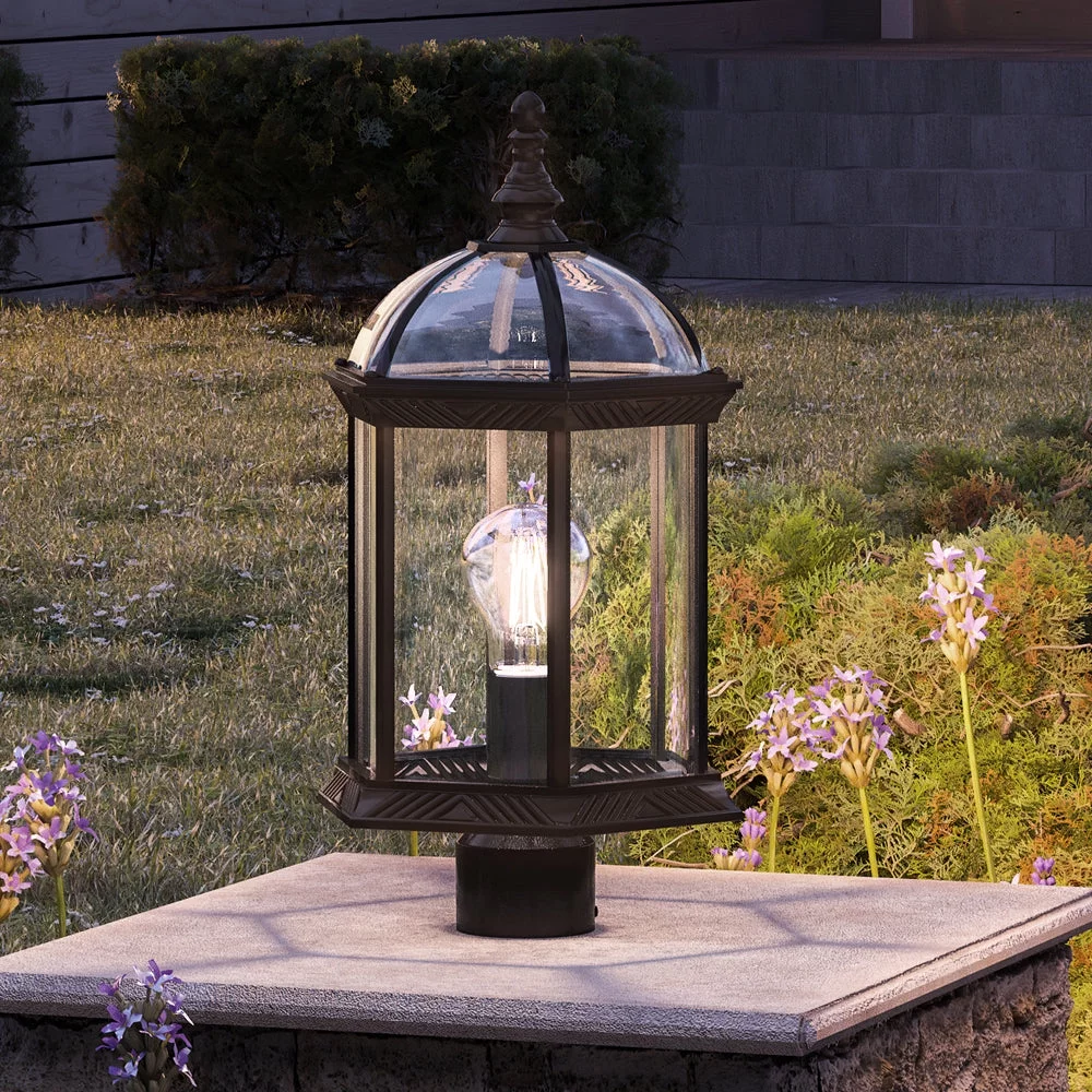 Luxury Transitional Post Light, 18.125H x 9.75W, with Traditional Style, Olde Bronze, UHP1374 by Urban Ambiance