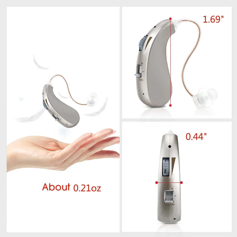 Lansion Personal Sound Amplifiers for Senior with Noise Cancelling, Rechargeable Mini Personal Sound Amplifiers TV Earbuds with Portable Charging Box, Suitable for Adults, Elderly, Children