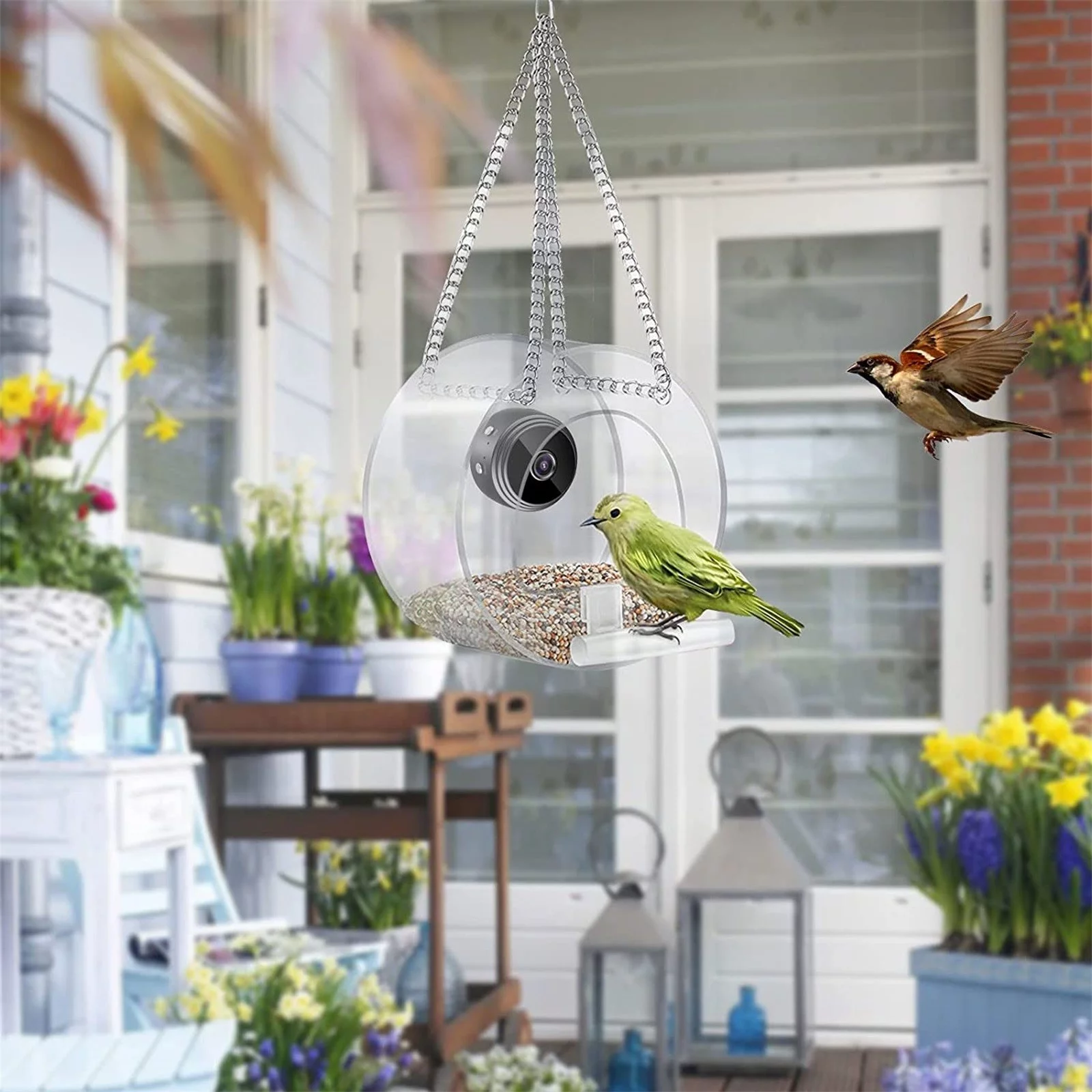 YHAIOGS Bird Feeder with Camera HD 1080P Night Version Camera WiFi Remote Connection To Mobile Phone for Outdoor Bird Watching Photos Bird Lovers