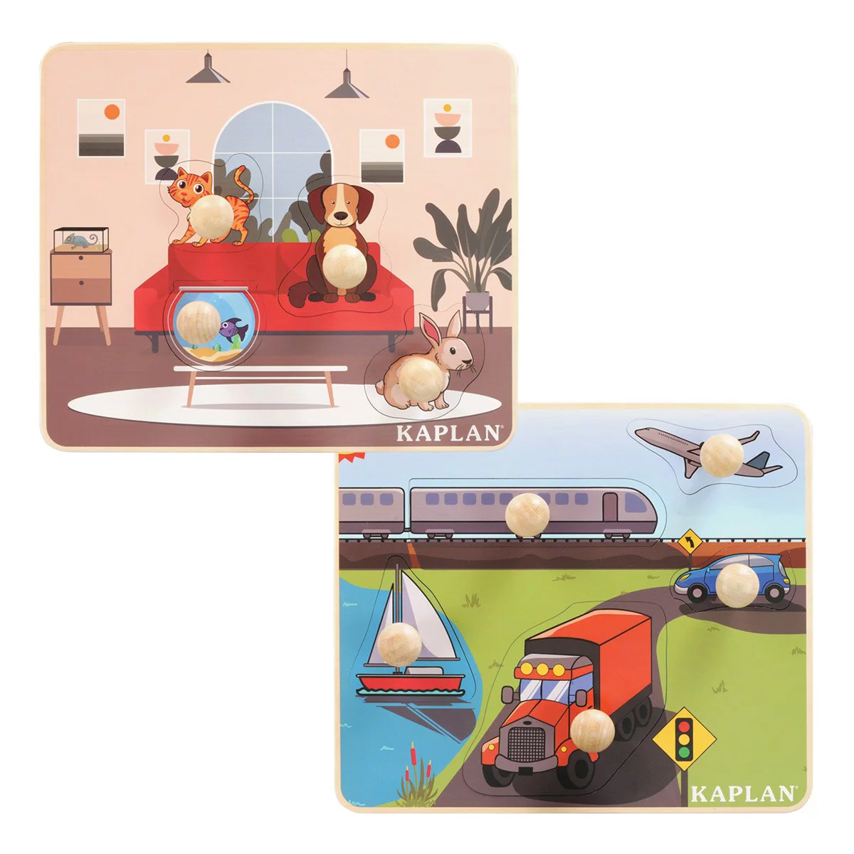 Kaplan Early Learning Jumbo Knob Puzzles - Set of 7