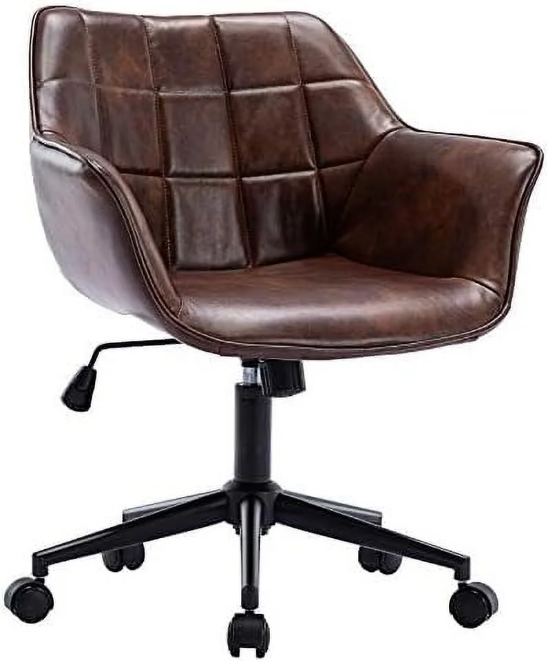 GVJMTKP Duhome  Office Chair Velvet Desk Chair with Gold Metal Base with Mid Back Cute Ergonomic Computer Desk Chair Task Chair with Arms  Wheels Adjustable Swivel 1PCS (Grey Velvet)