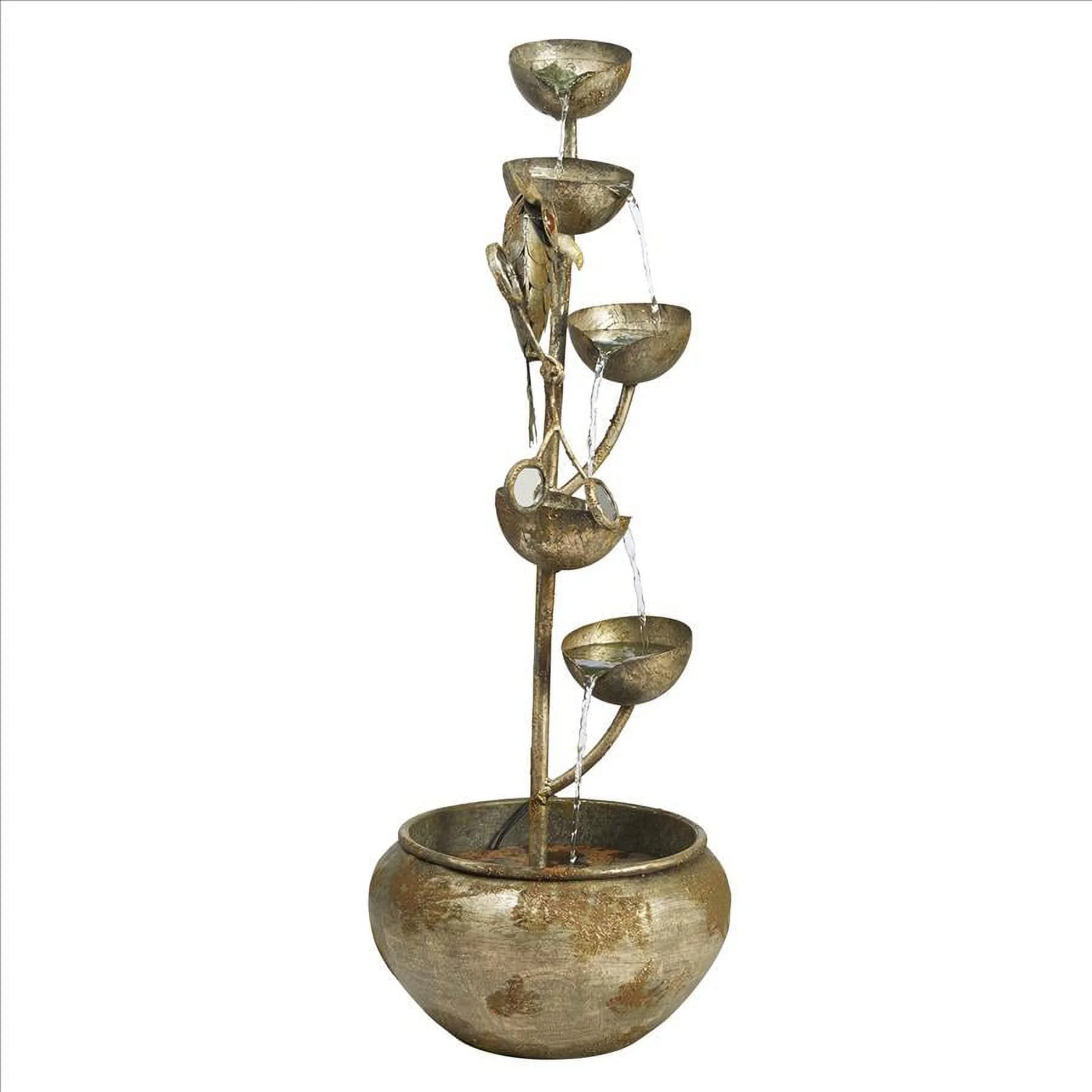 Design Toscano Whooo's Watching Owl Cascading Metal Sculptural Fountain
