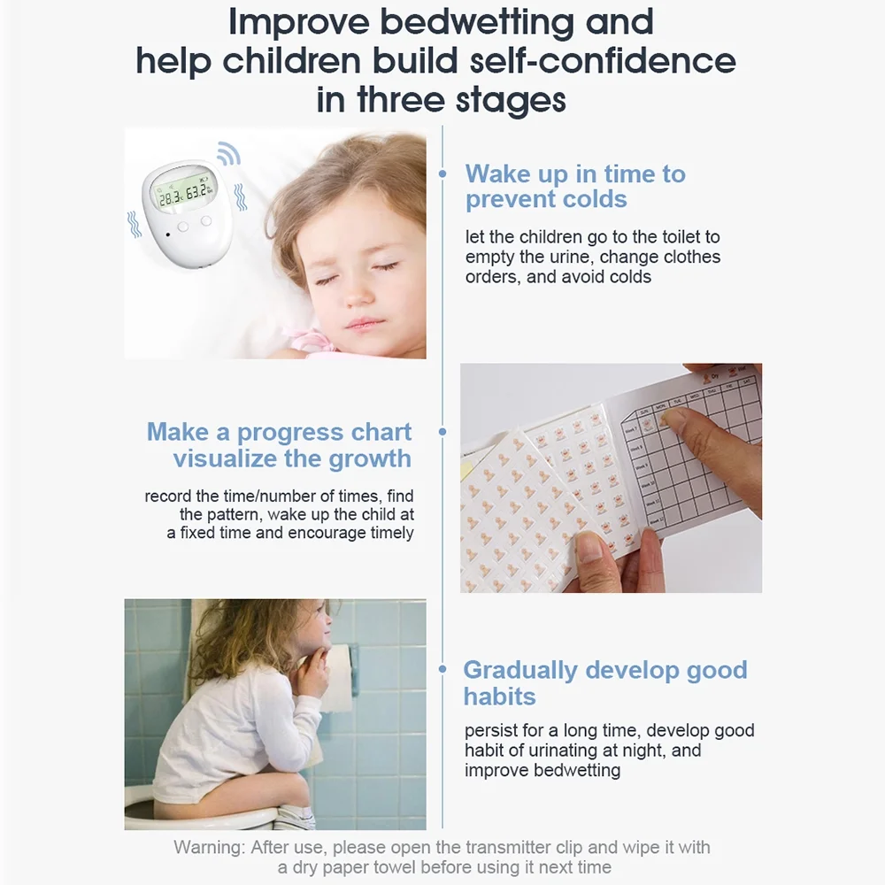 Bedwetting Alarm,Potty Alarm Care Vibration Baby Wetness Potty Elder Alarm Baby Alarm With Receiver Alarm Display Dazzduo Alarm Sound Display Receiver Kids Potty Pee With Potty Sound Pee Pee