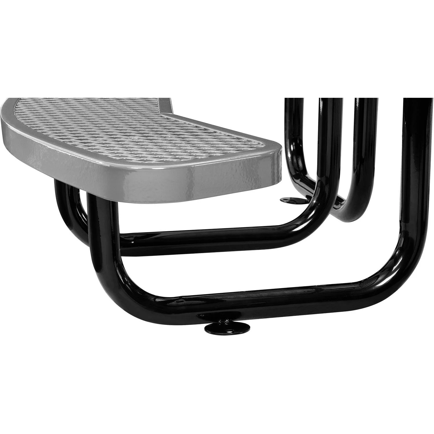 Global Industrial 277150KGY 46 in. Childs Round Outdoor Steel & Expanded Metal Picnic Table, Gray