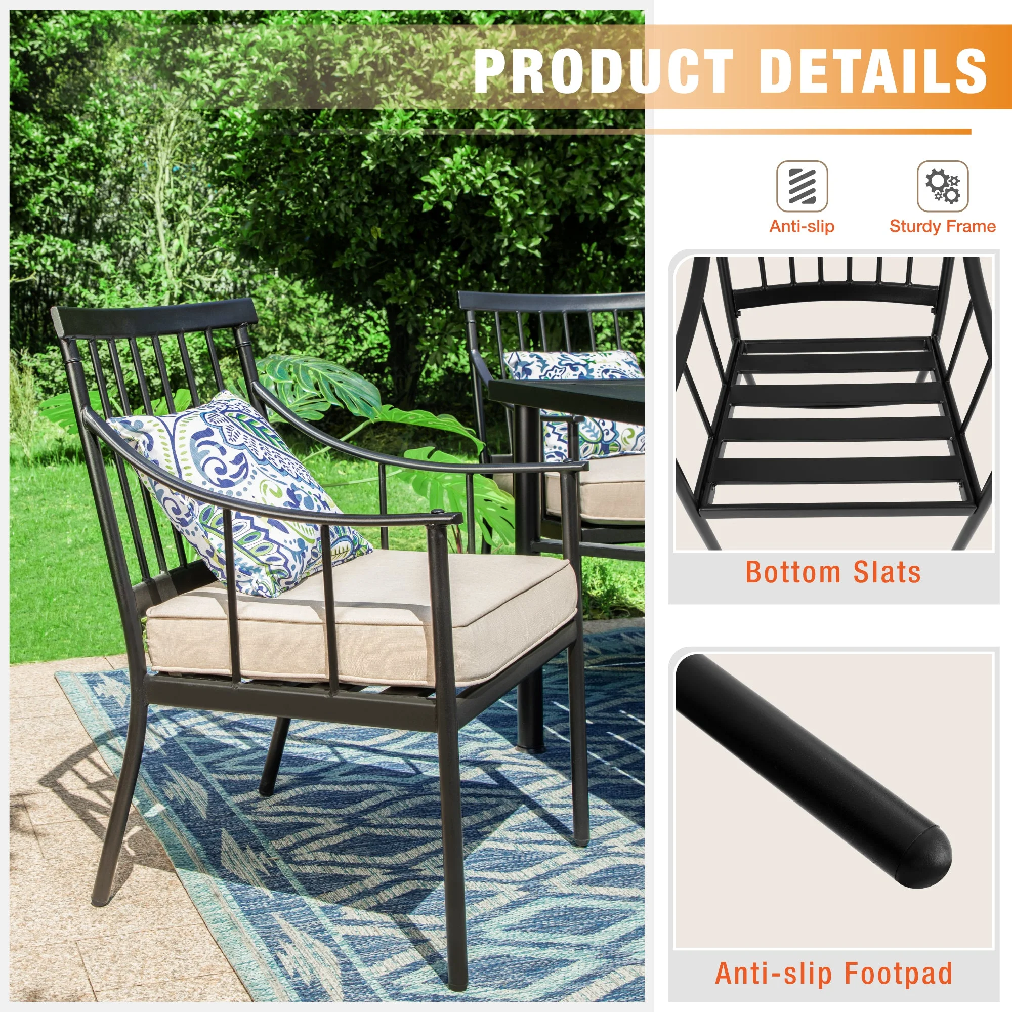 Sophia & William 9 Pieces Metal Patio Dining Set Swivel Chairs and Extendable Table Set