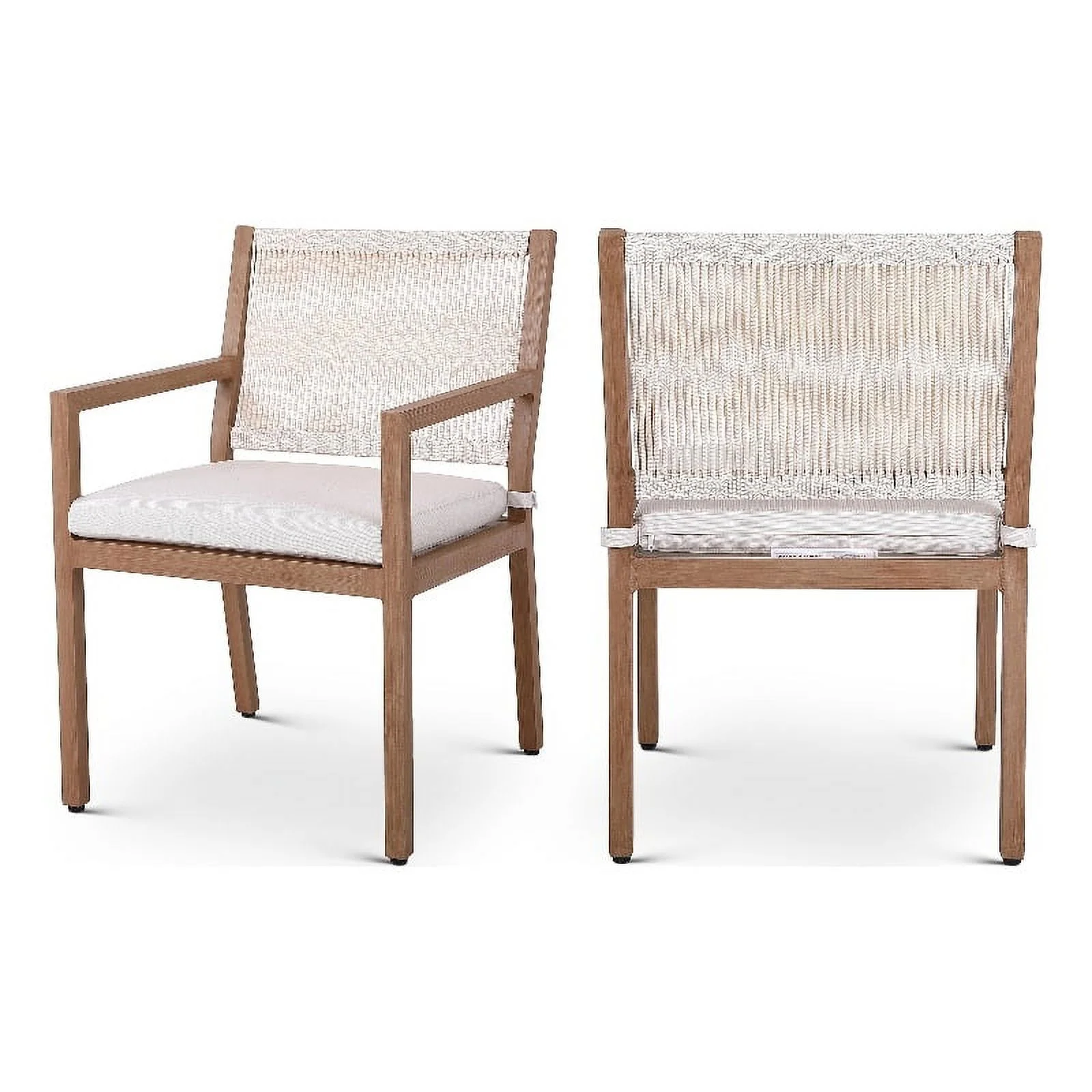 Afuera Living Cream Outdoor Patio Dining Arm Chair (Set of 2)