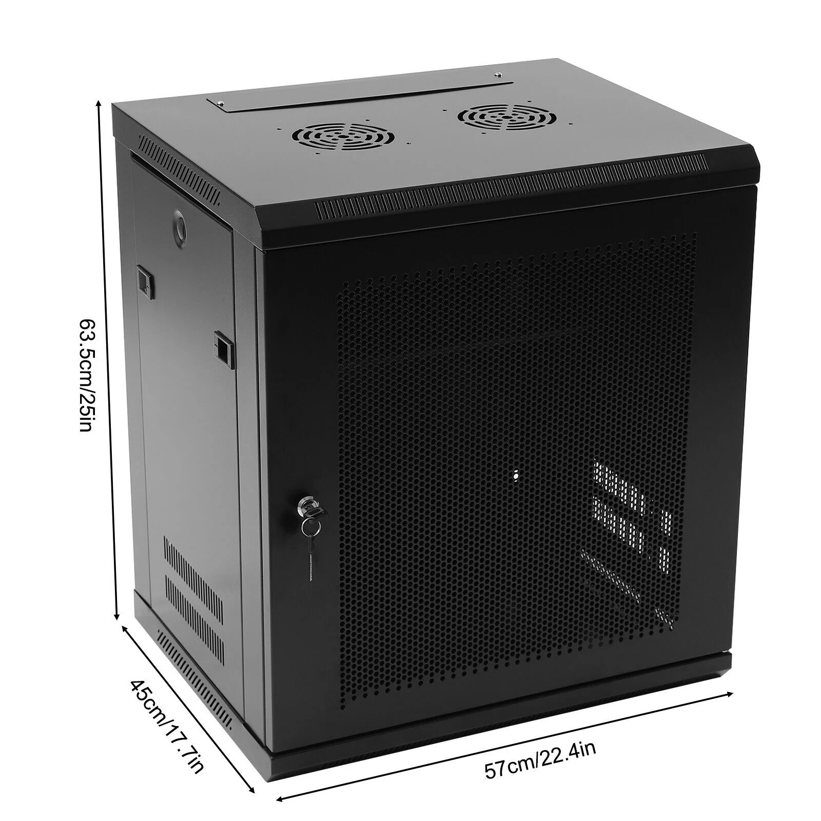 12U Wall Mount Network Server Data Cabinet Enclosure Rack Lockable Door