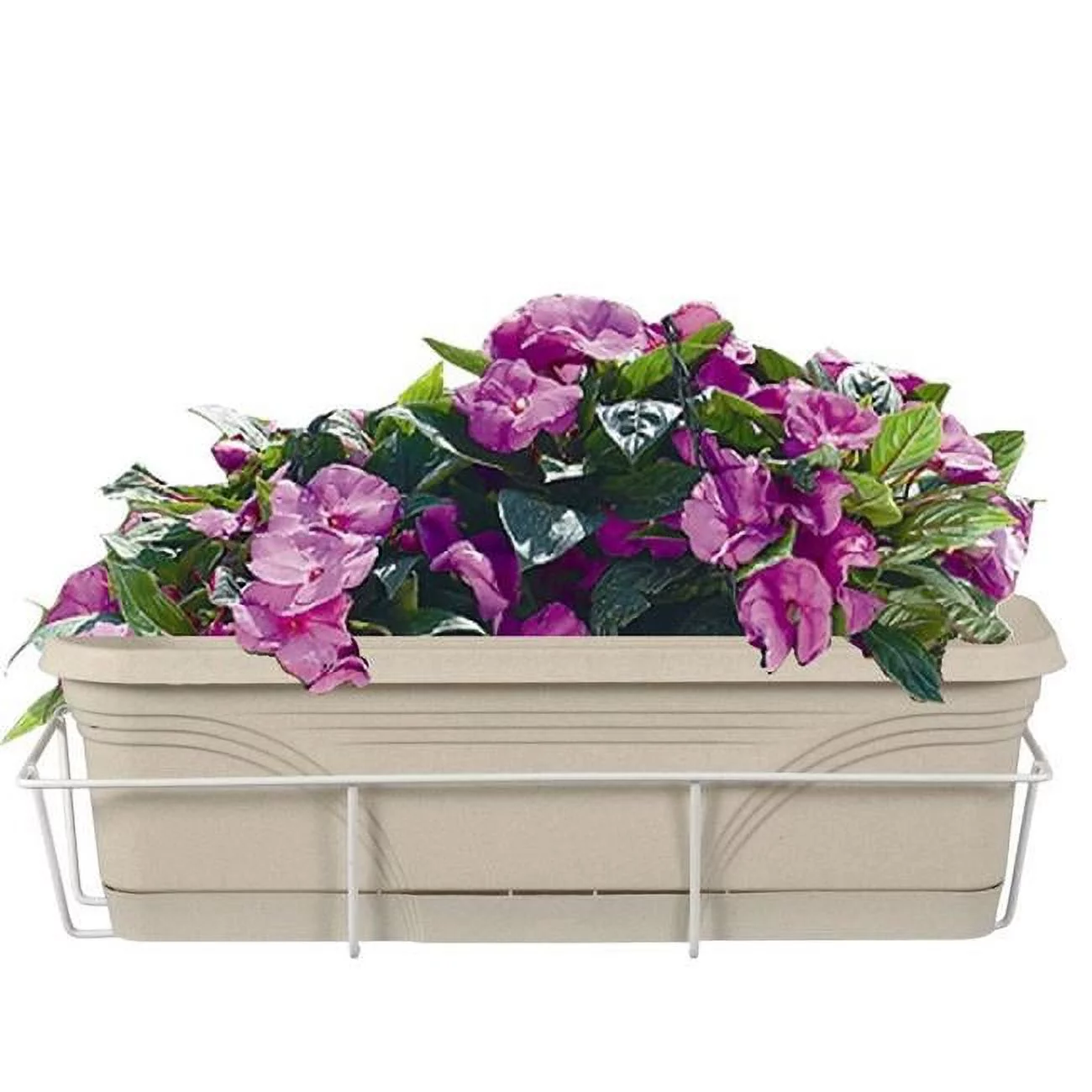 24 in. Basic Adjustable Flower Box Holder - White