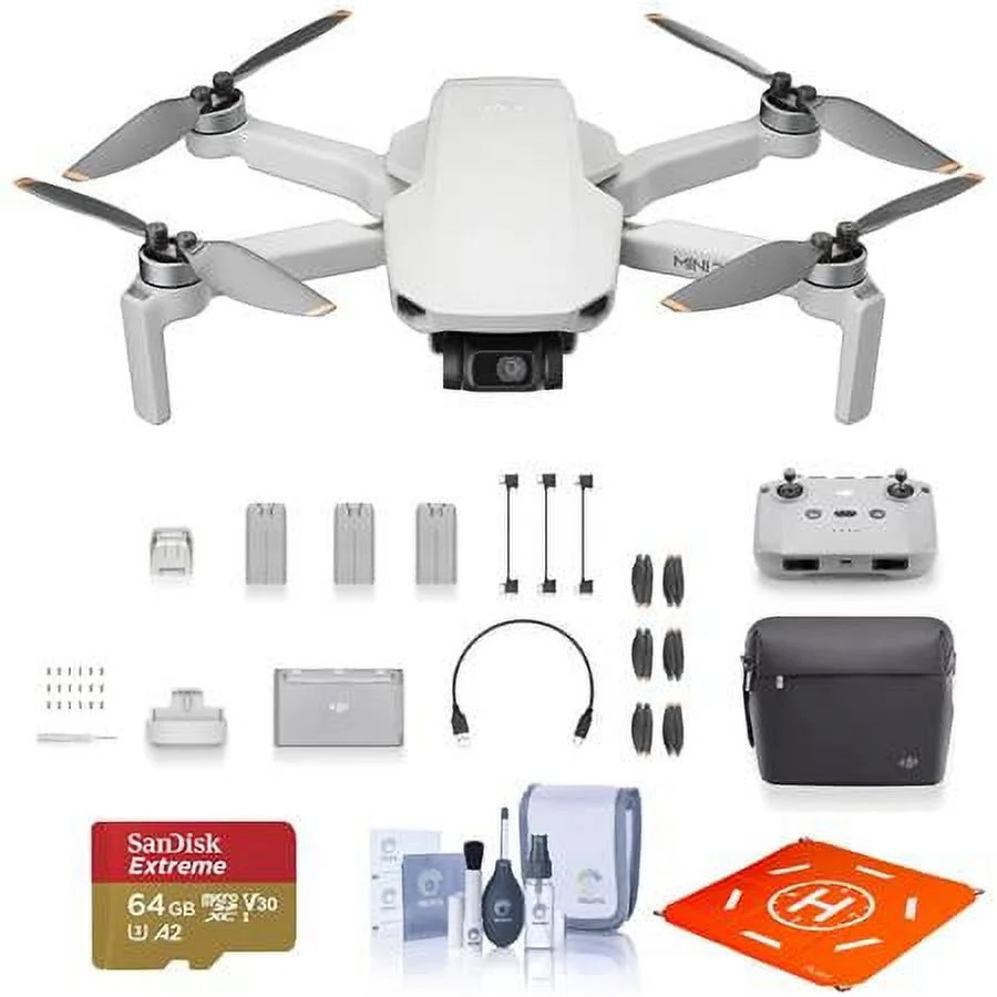Mini 2 SE Drone Fly More Combo Bundle with 64GB microSD Card, Landing Pad, Cleaning Kit