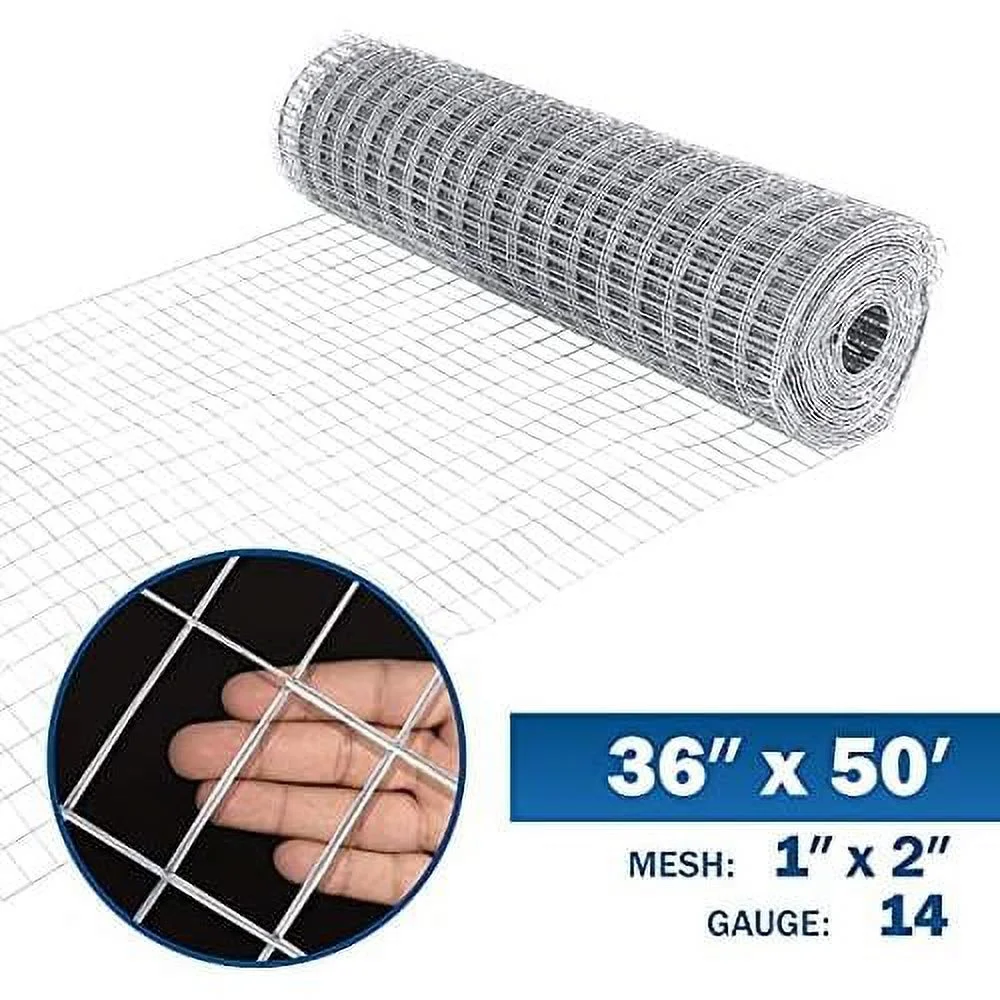 14 Gauge Galvanized Welded Wire Mesh Size 1 Inch X 2 Inch (3 Ft. X 50 Ft.)