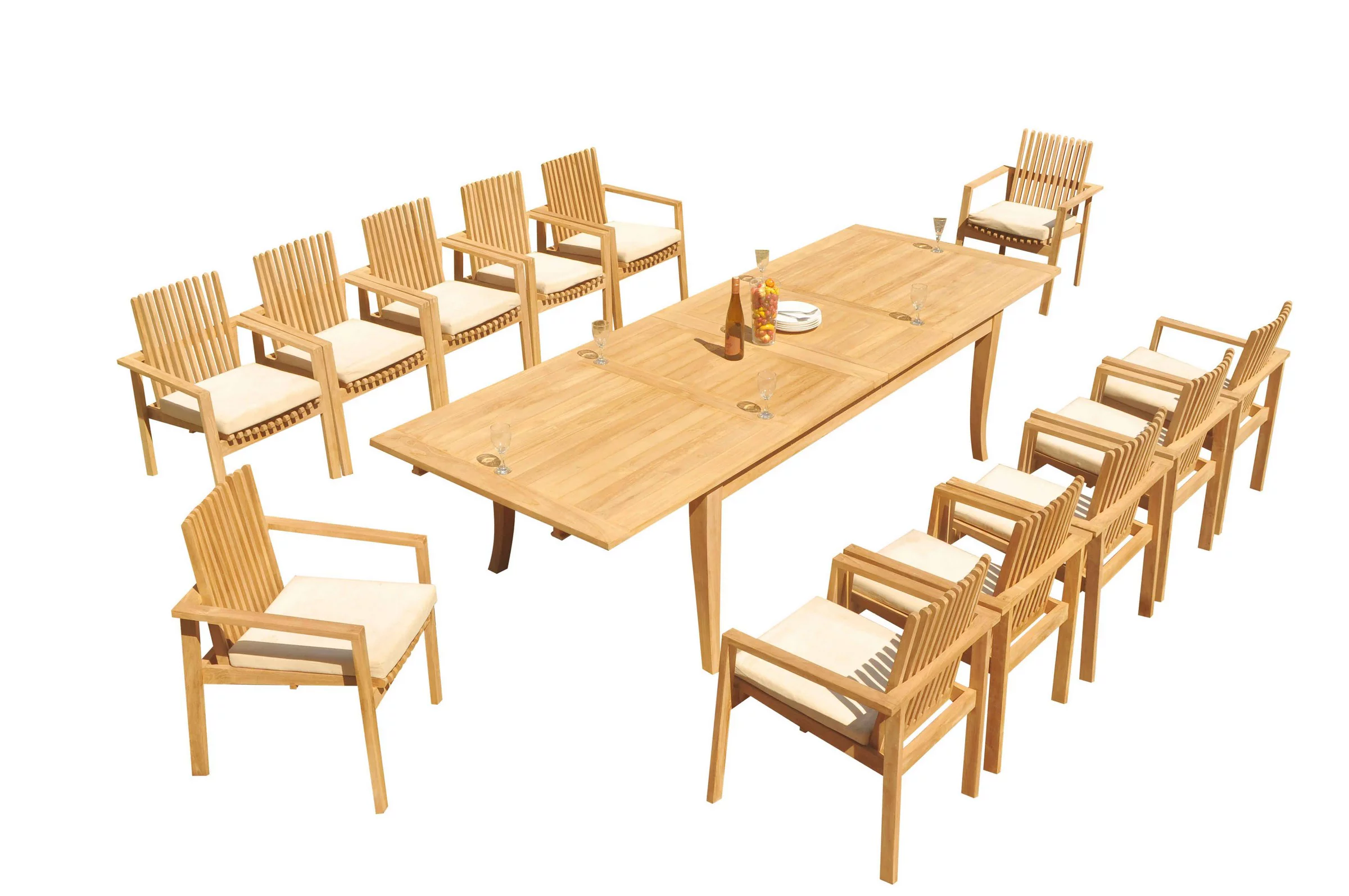 Grade-A Teak Dining Set: 12 Seater 13 Pc: 122