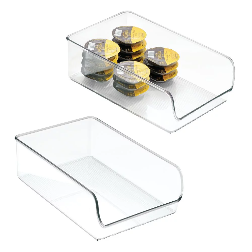 iDesign, Linus Storage Organizer Bin with Handle, 2 Pack, Clear