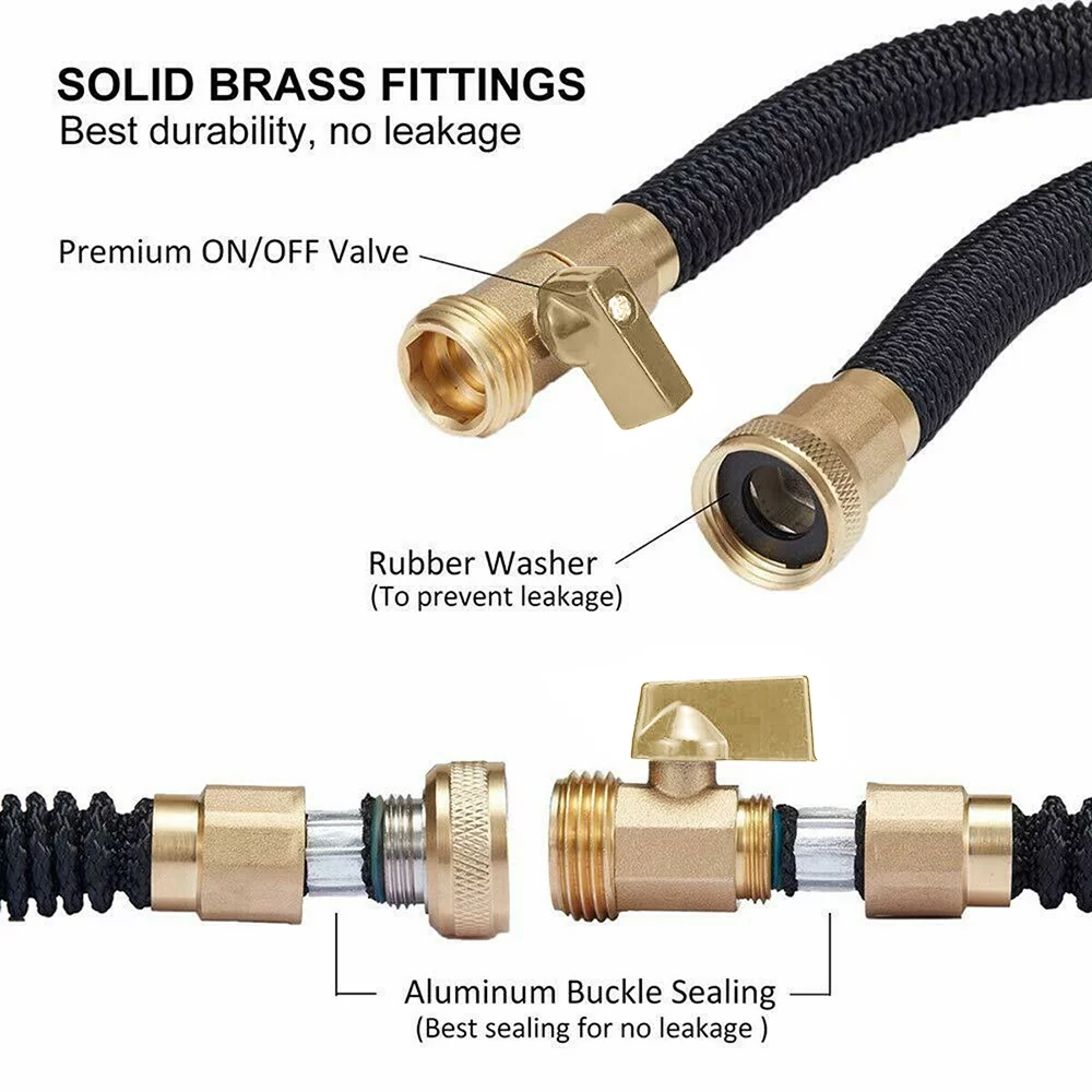 100ft Garden Hose, Expandable Water Hose , Flexible Expanding Hose with 10 Function Water Spray Nozzle