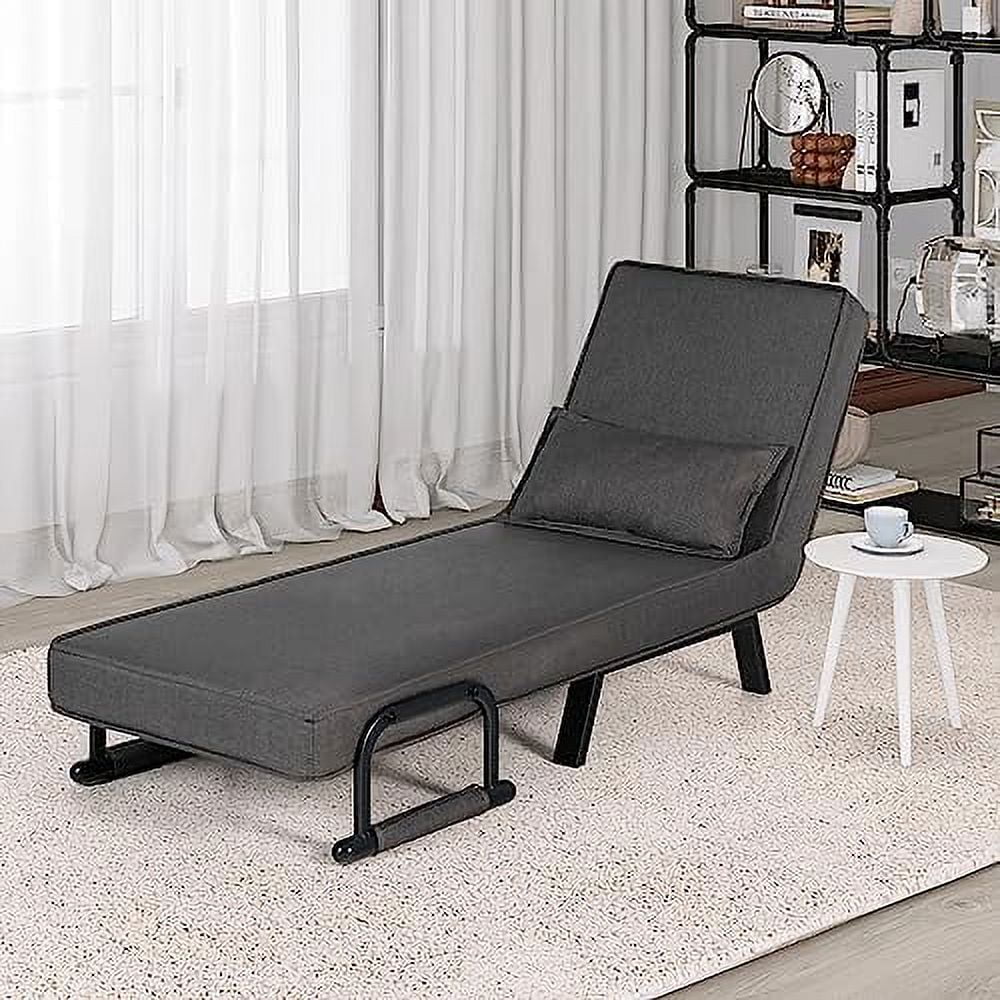 JDZHAPPYLIFE Sleeper Chair Bed  20" Convertible Sofa Bed  4 in 1 Folding Bed with 5-Position Adjustable Backrest & Pillow  Lazy Chaise Lounge Couch  Small Futon Chair Couch for Sm