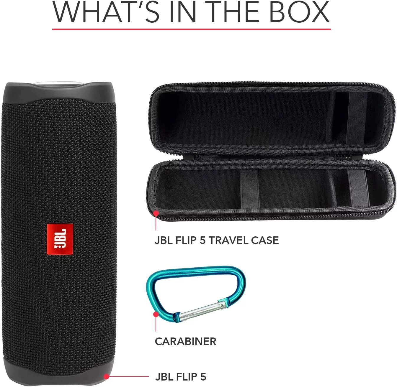 HOMEQUIP case for JBL Flip 5 with Speaker Flip 5 | Waterproof Portable Wireless Bluetooth Speaker Bundle Hard Shell Case - Rechargeable Battery, 2.5 Hours Charging, 12 Hours Playtime.