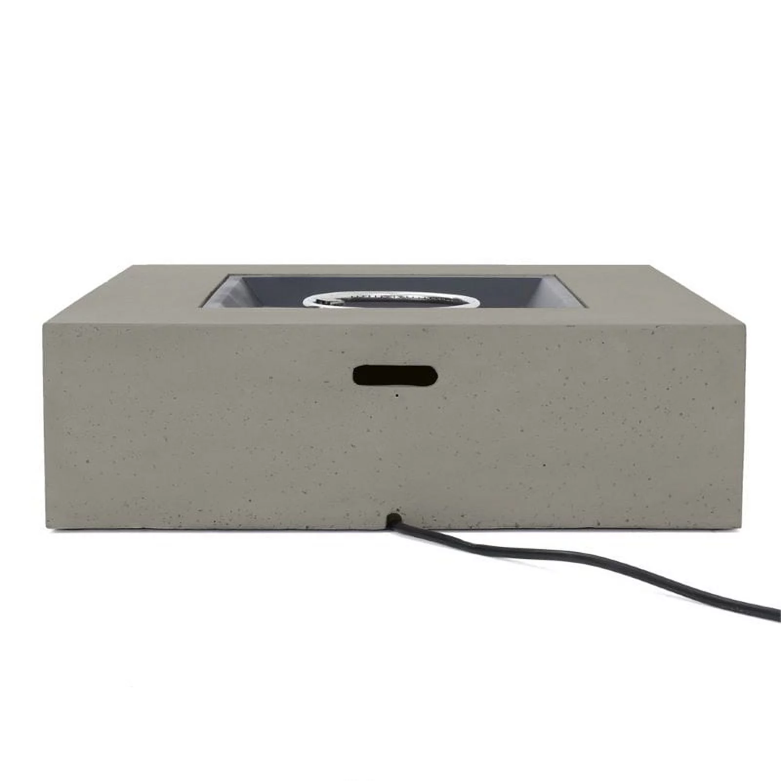 Noble House Aidan Square Gas Fire Pit Table with Tank Holder in Light Gray