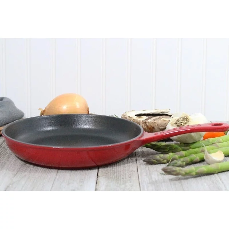 Chasseur  8-inch Red French Enameled Cast Iron Fry pan