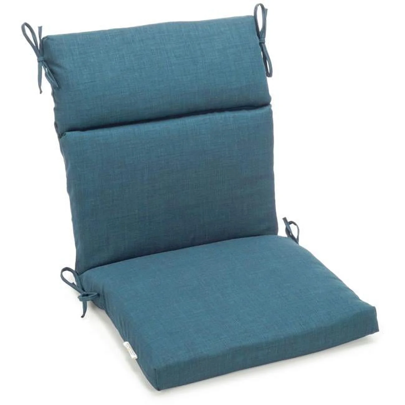 Blazing Needles  22 x 45 in. Spun Polyester Solid Outdoor Squared Seat & Back Chair Cushion, Sea Blue